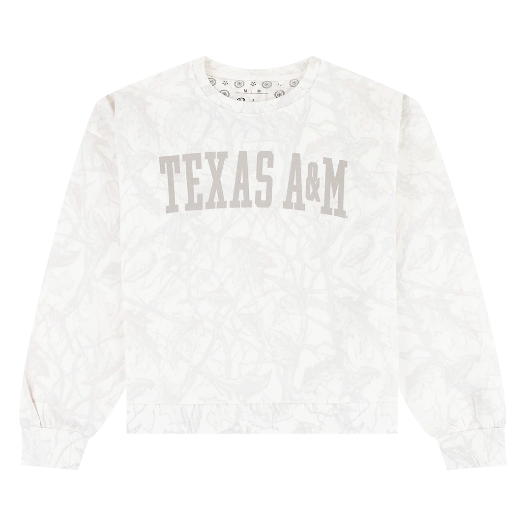 Texas A&M Pressbox Crewneck - Gray Camo