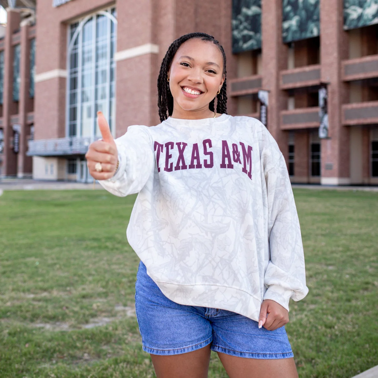 Texas A&M Pressbox Crewneck - Maroon Camo - Image 2