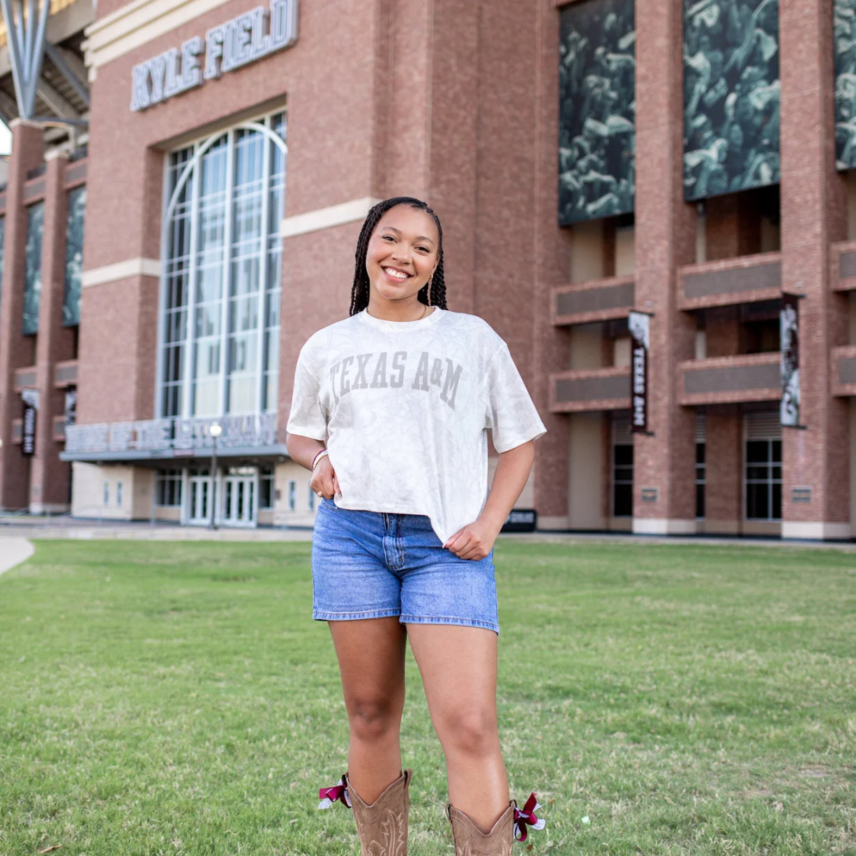 Texas A&M Pressbox Oversized Tee - Gray Camo - Image 2