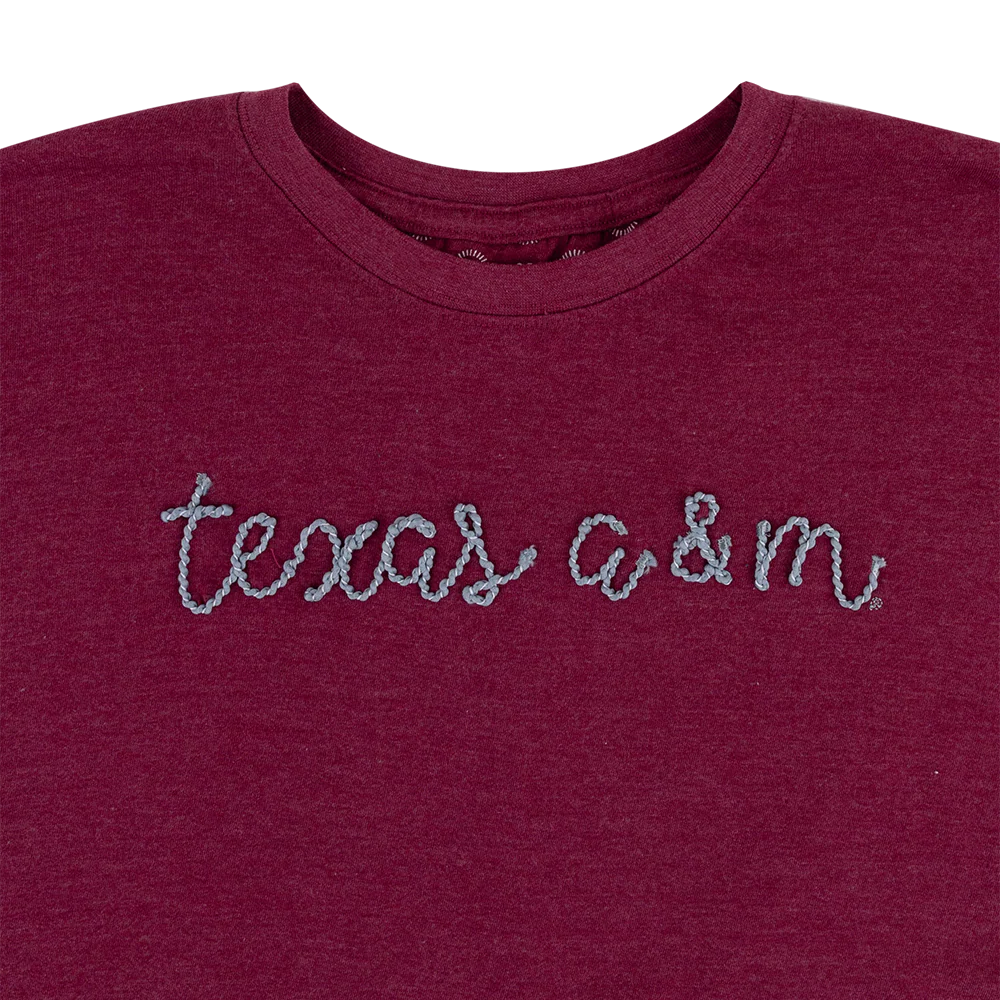 Texas A&M Pressbox Swirl Script Top - Maroon - Image 3