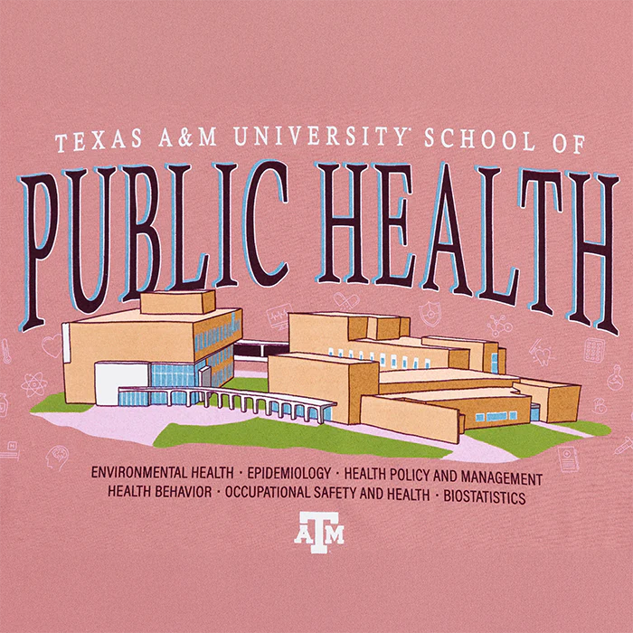 Texas A&M Public Health Cotton T-Shirt - Pink - Image 4