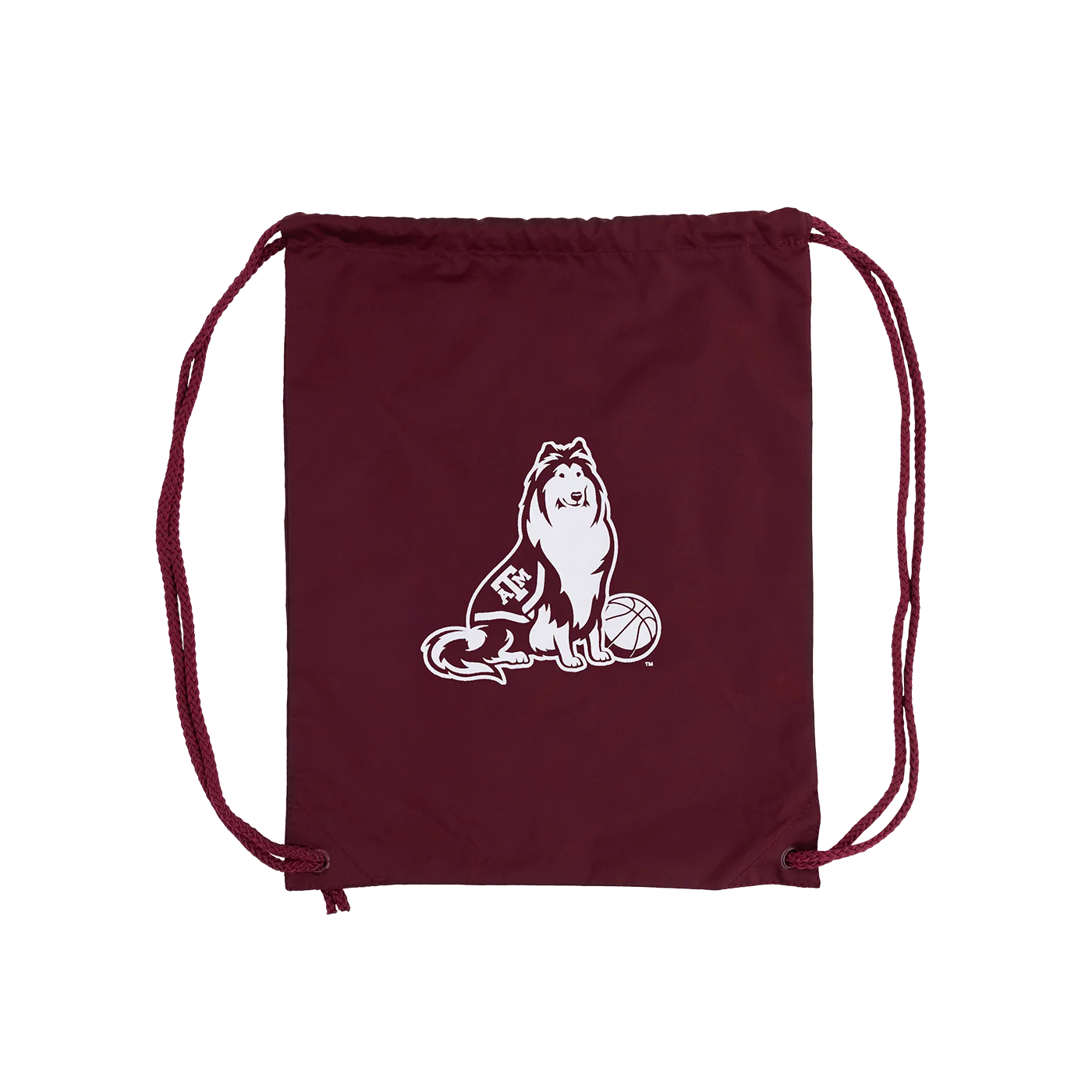 Texas A&M Reveille Basketball Drawstring Bag - Maroon