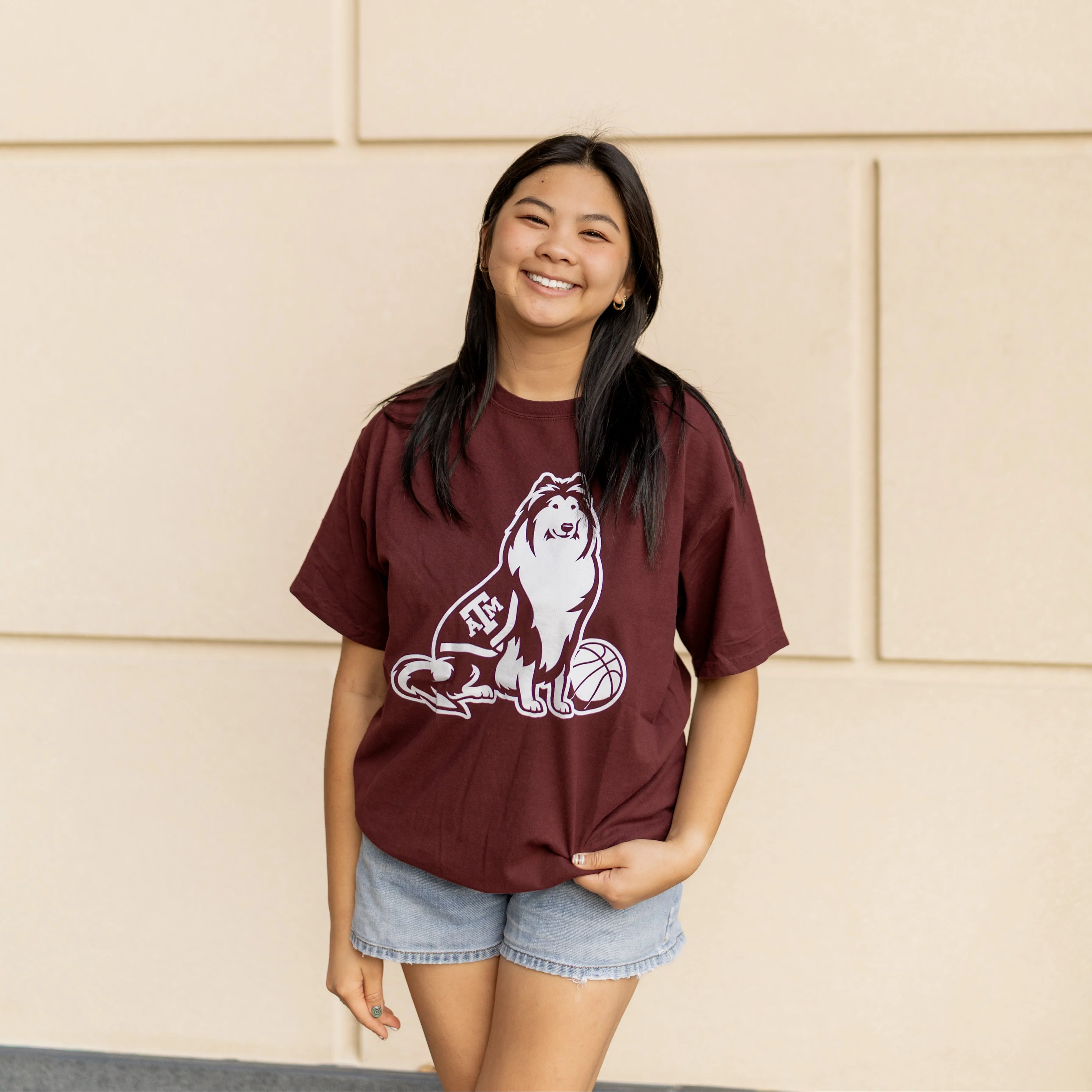 Texas A&M Reveille Maroon Basketball T-Shirt - Image 2