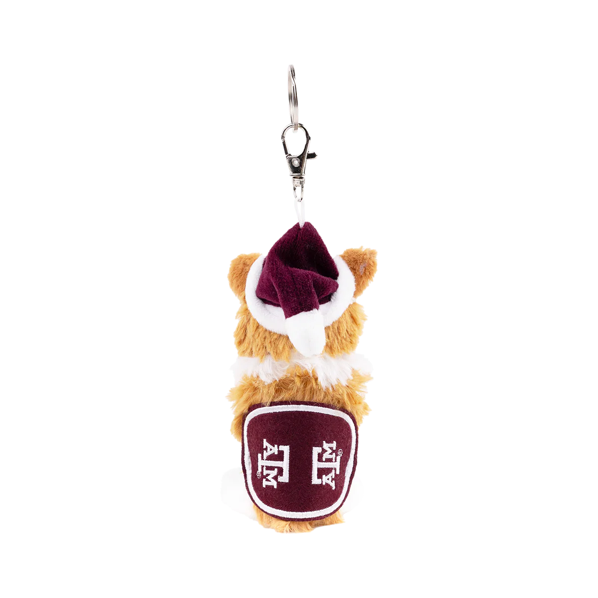 Texas A&M Reveille Santa Hat Plush Keychain - Image 3