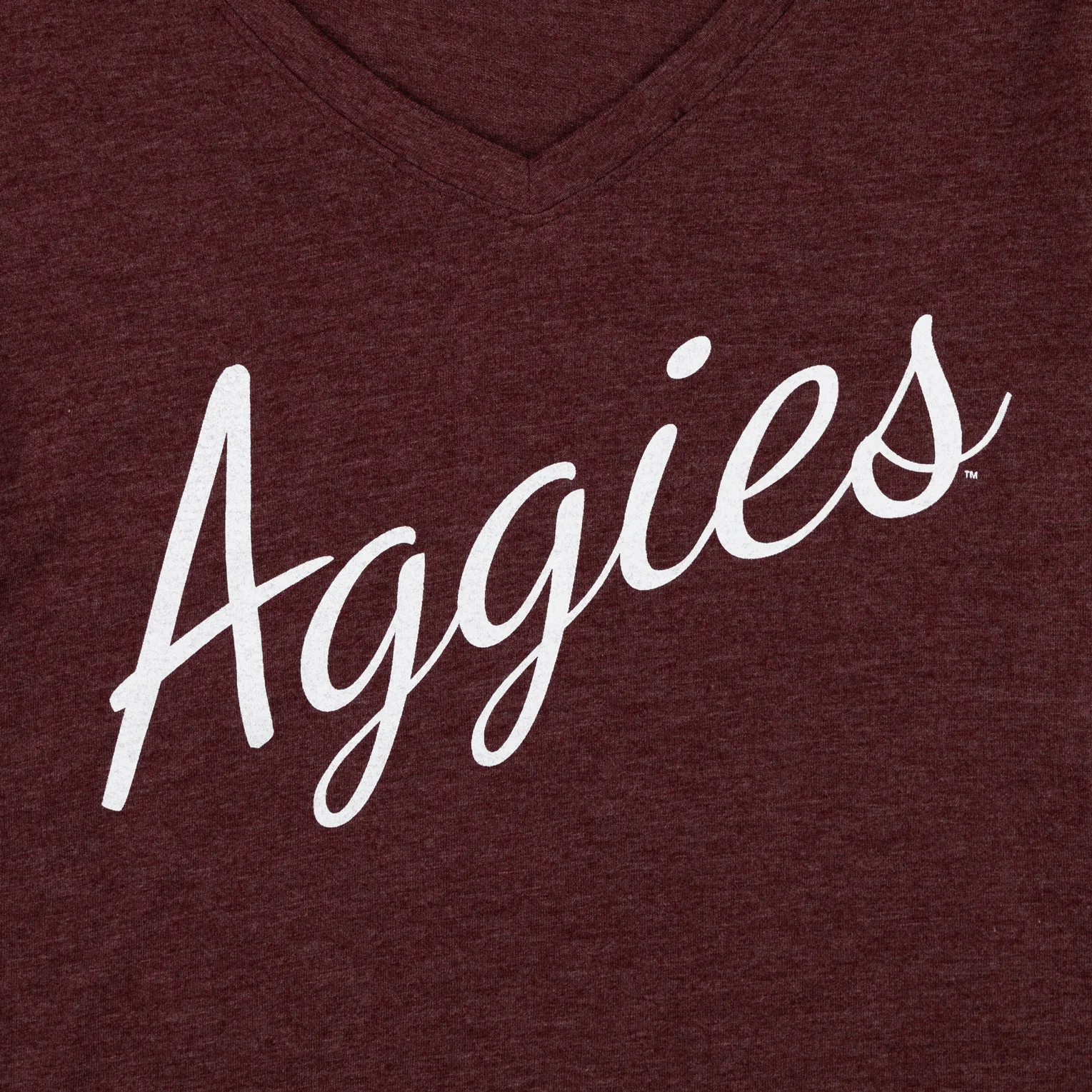 Texas A&M Script Aggies V Neck Tee - Image 3