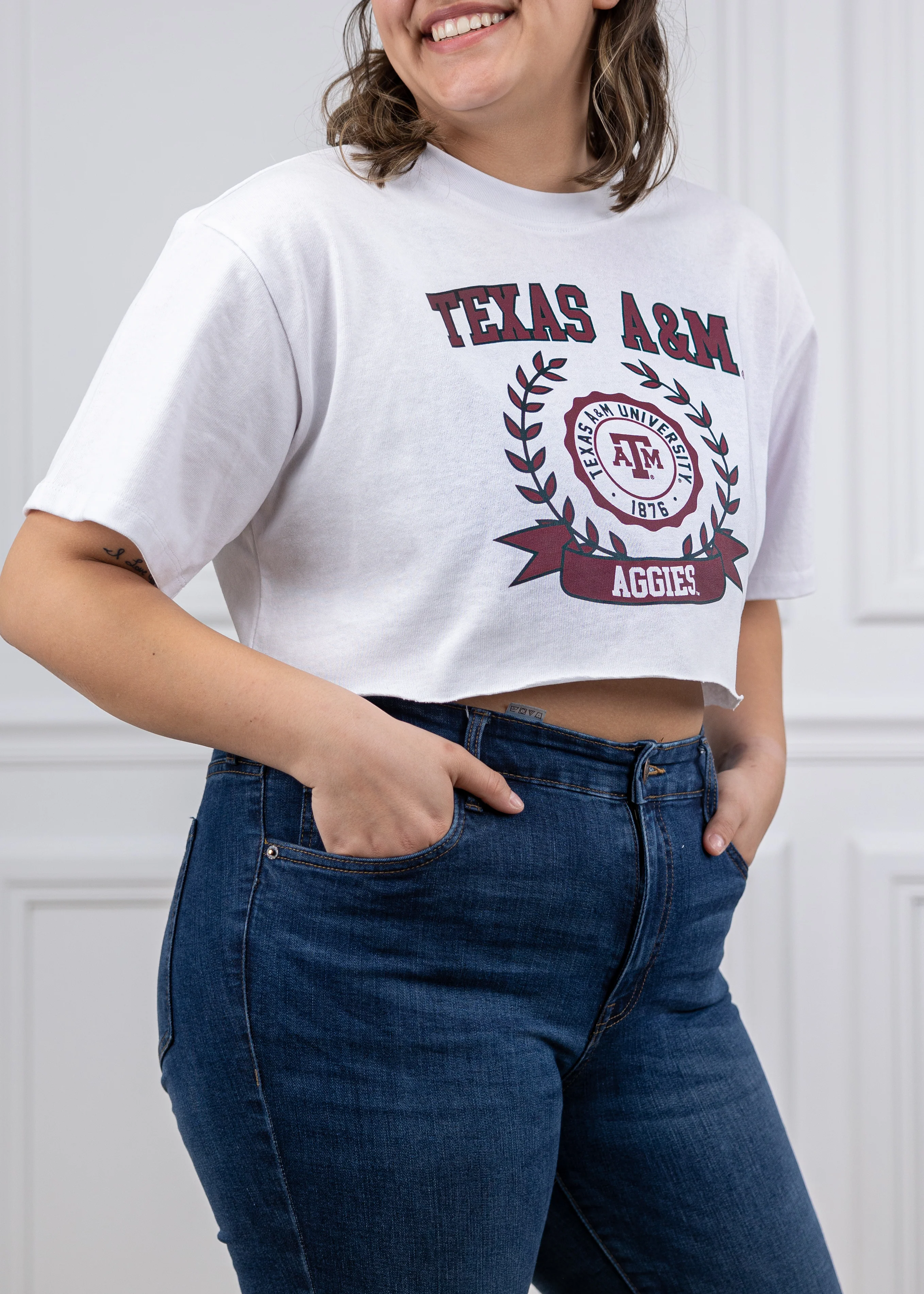Texas A&M Seal Cut Off Crop Top - Image 2