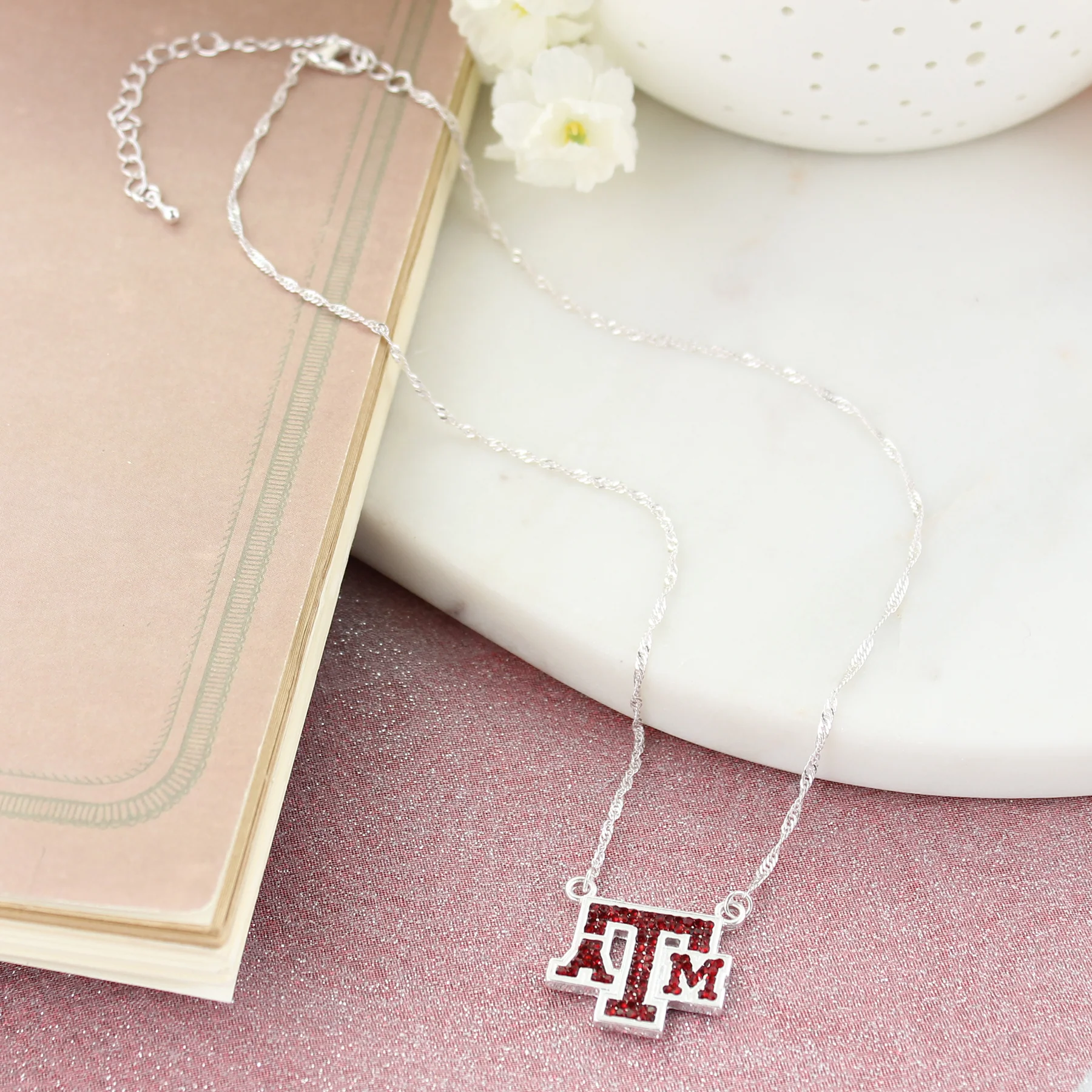 Texas A&M Seasons Jewelry Crystal Logo 16" Necklace