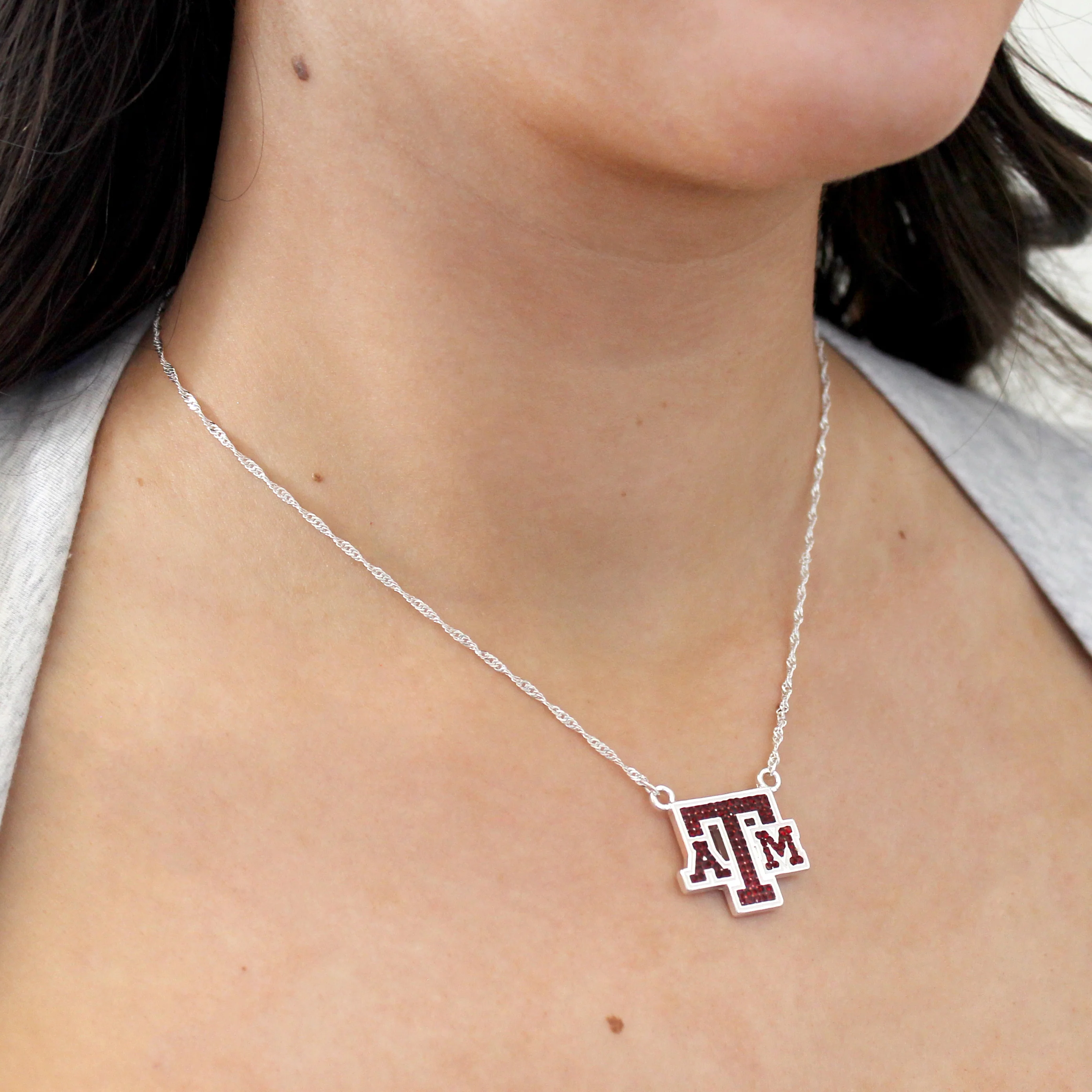 Texas A&M Seasons Jewelry Crystal Logo 16" Necklace - Image 2