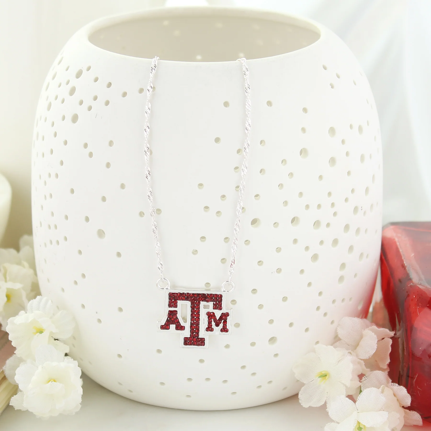 Texas A&M Seasons Jewelry Crystal Logo 16" Necklace - Image 3