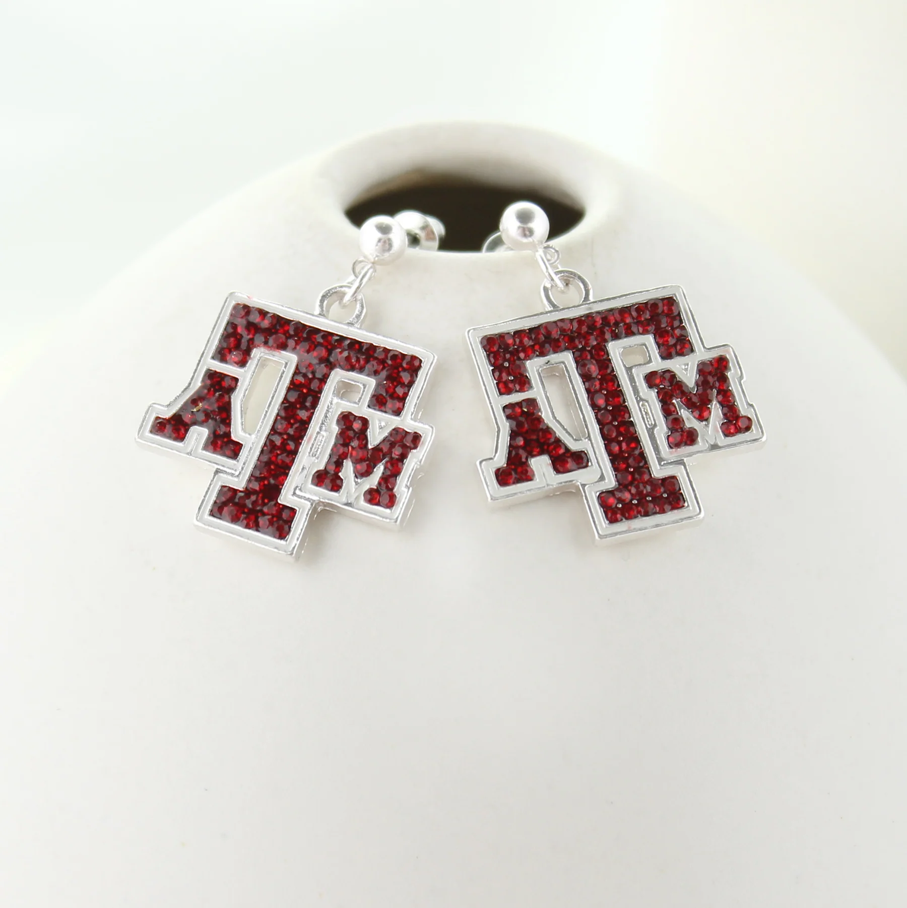 Texas A&M Seasons Jewelry Crystal Logo Earrings - Image 4