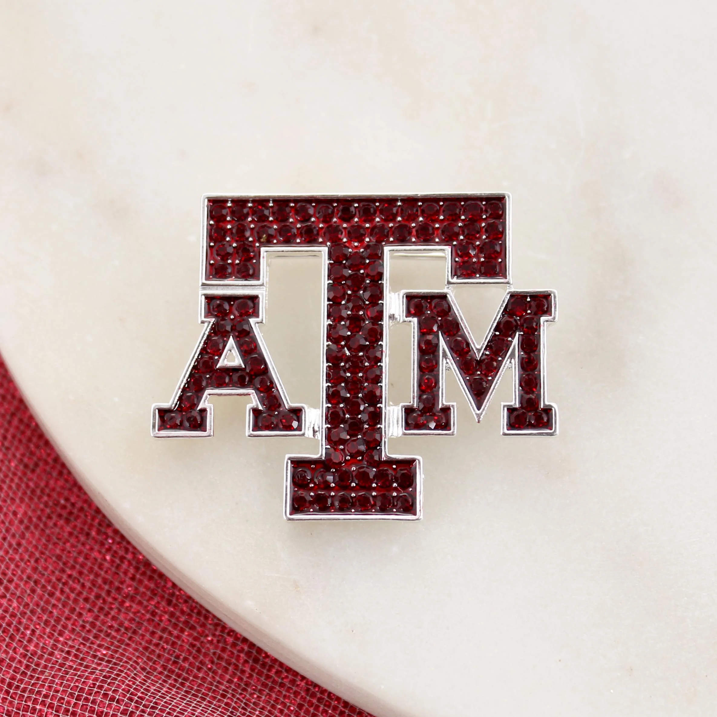 Texas A&M Seasons Jewelry Crystal Logo Pin - Image 2