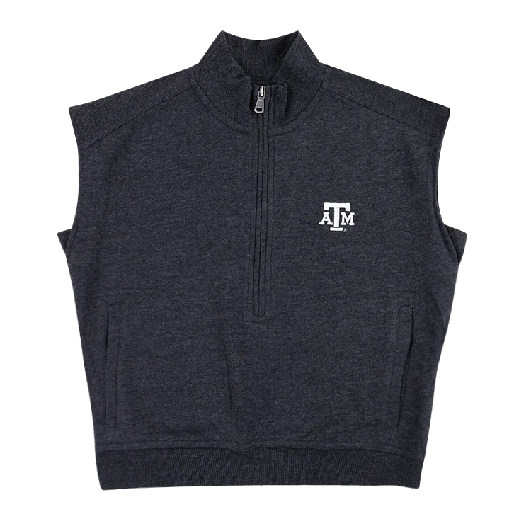 Texas A&M Sleeveless Terry Half Zip Pullover
