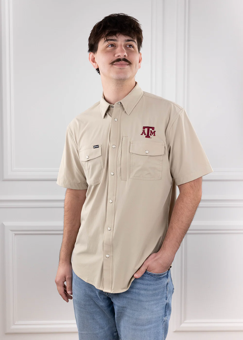 Texas A&M Snaps Clothing Short Sleeve Tailgater - Beige - Image 2