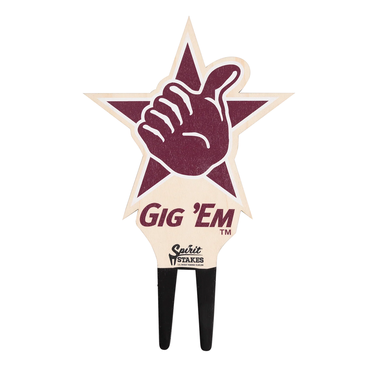 Texas A&M Spirit Stakes Gig 'Em Thumb Medium Plant Stake