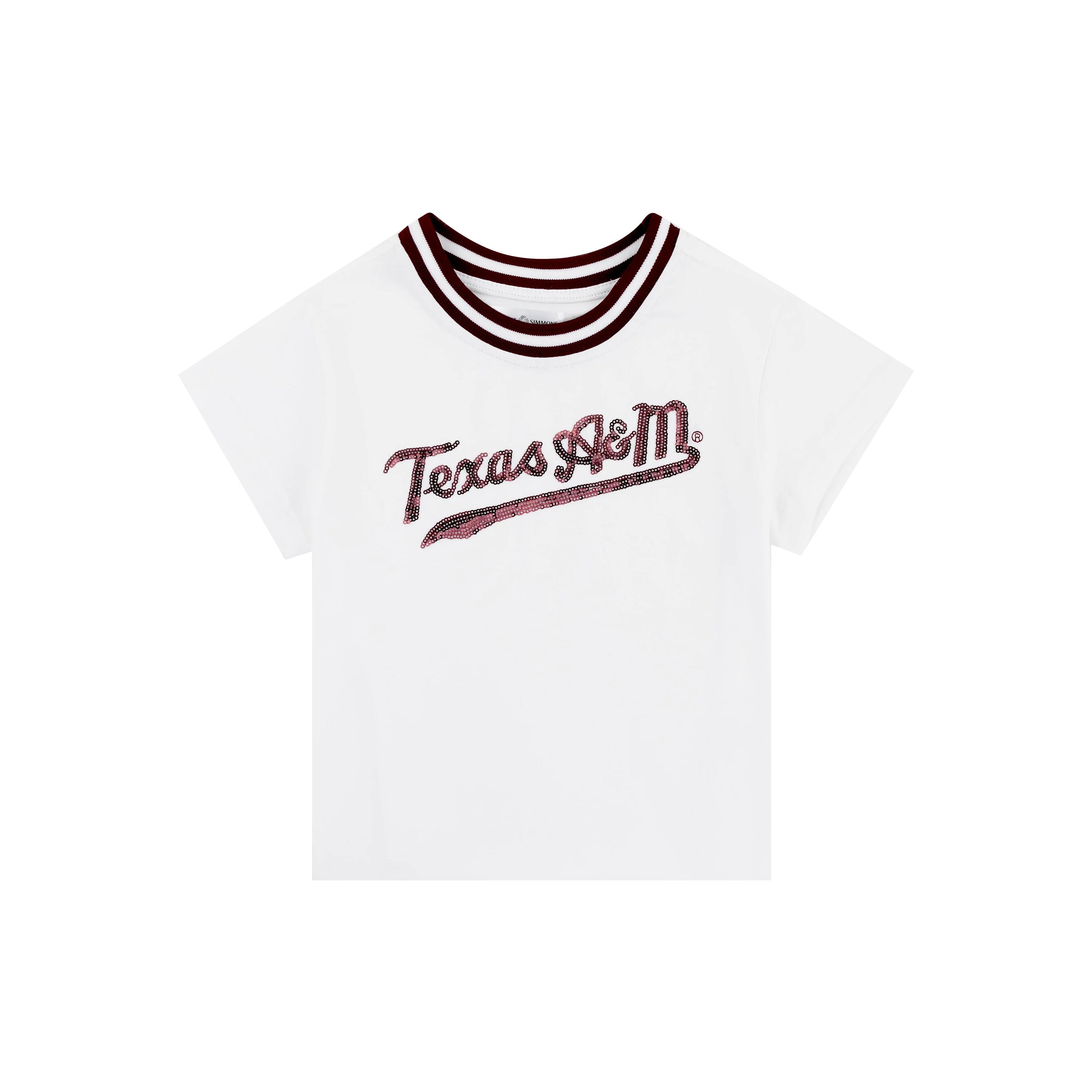 Texas A&M Stewart Simmons Youth Sequin Jersey Tee - White