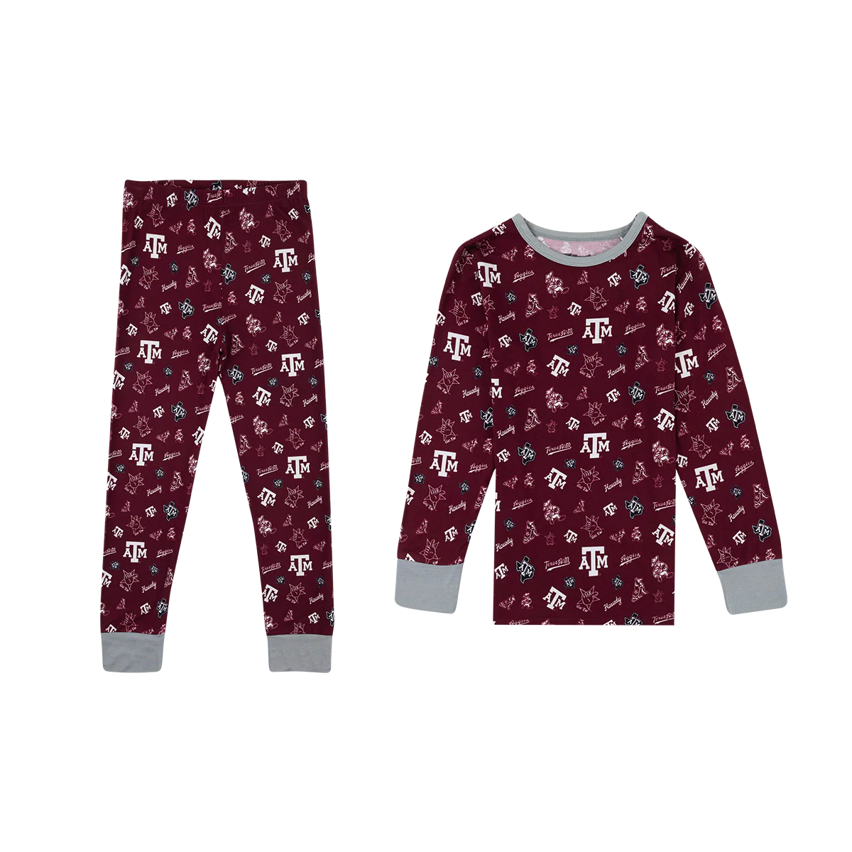 Texas A&M Tailgate Tikes Two Piece Maroon Youth PJ Set