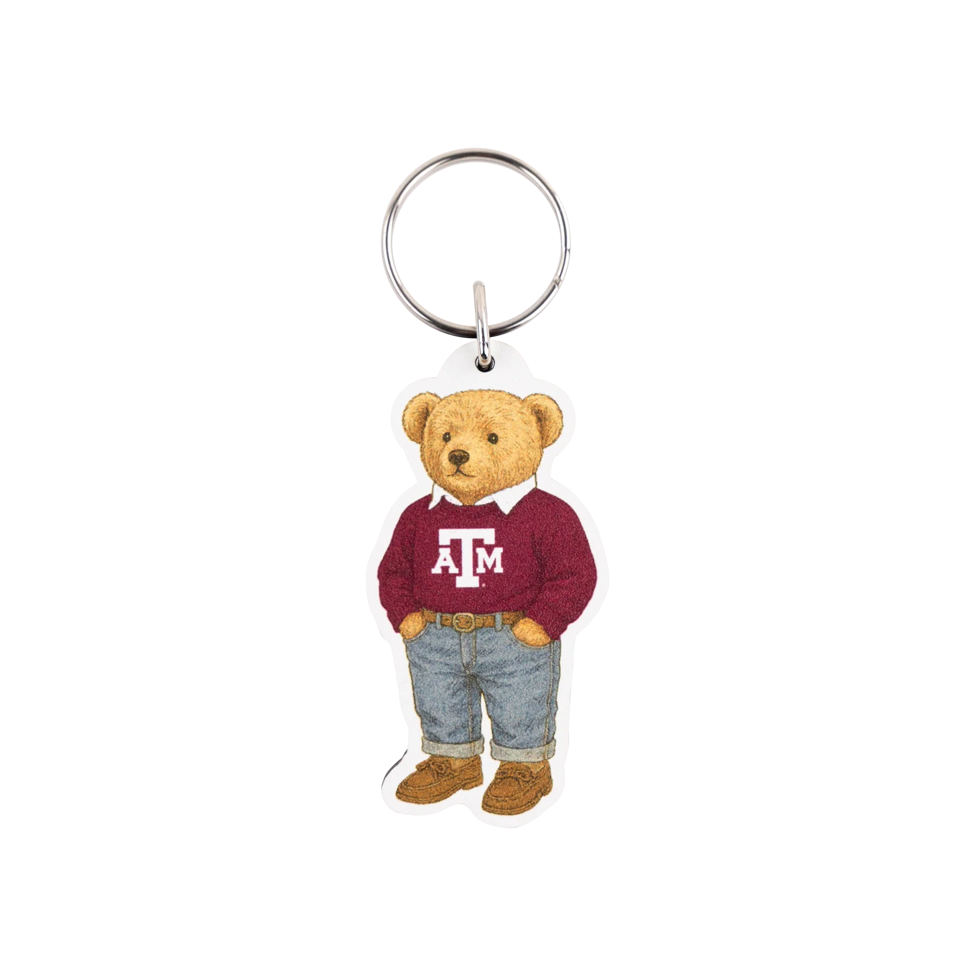 Texas A&M Teddy Bear Wooden Keytag