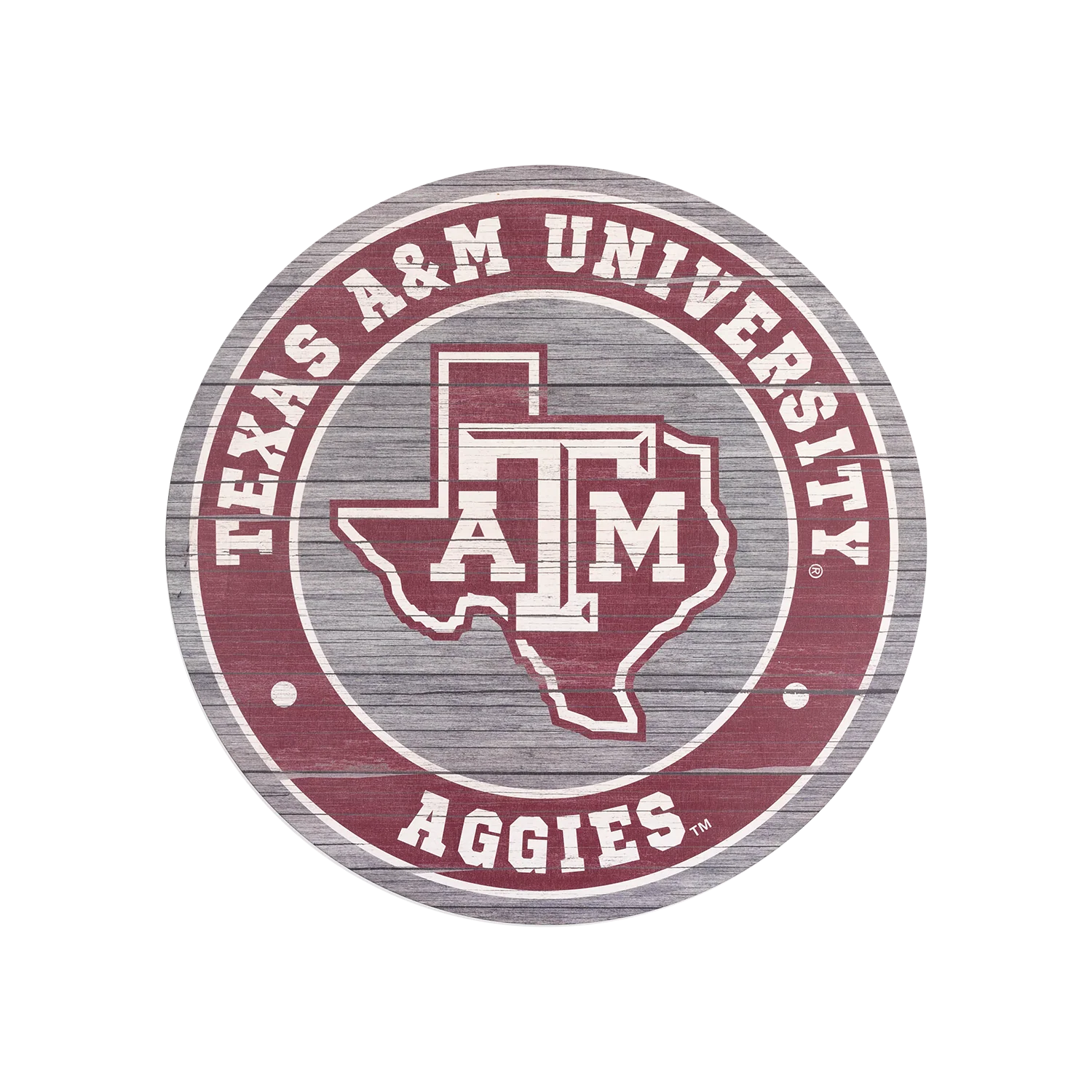 Texas A&M Timeless Etchings 18" Round Lonestar Sign