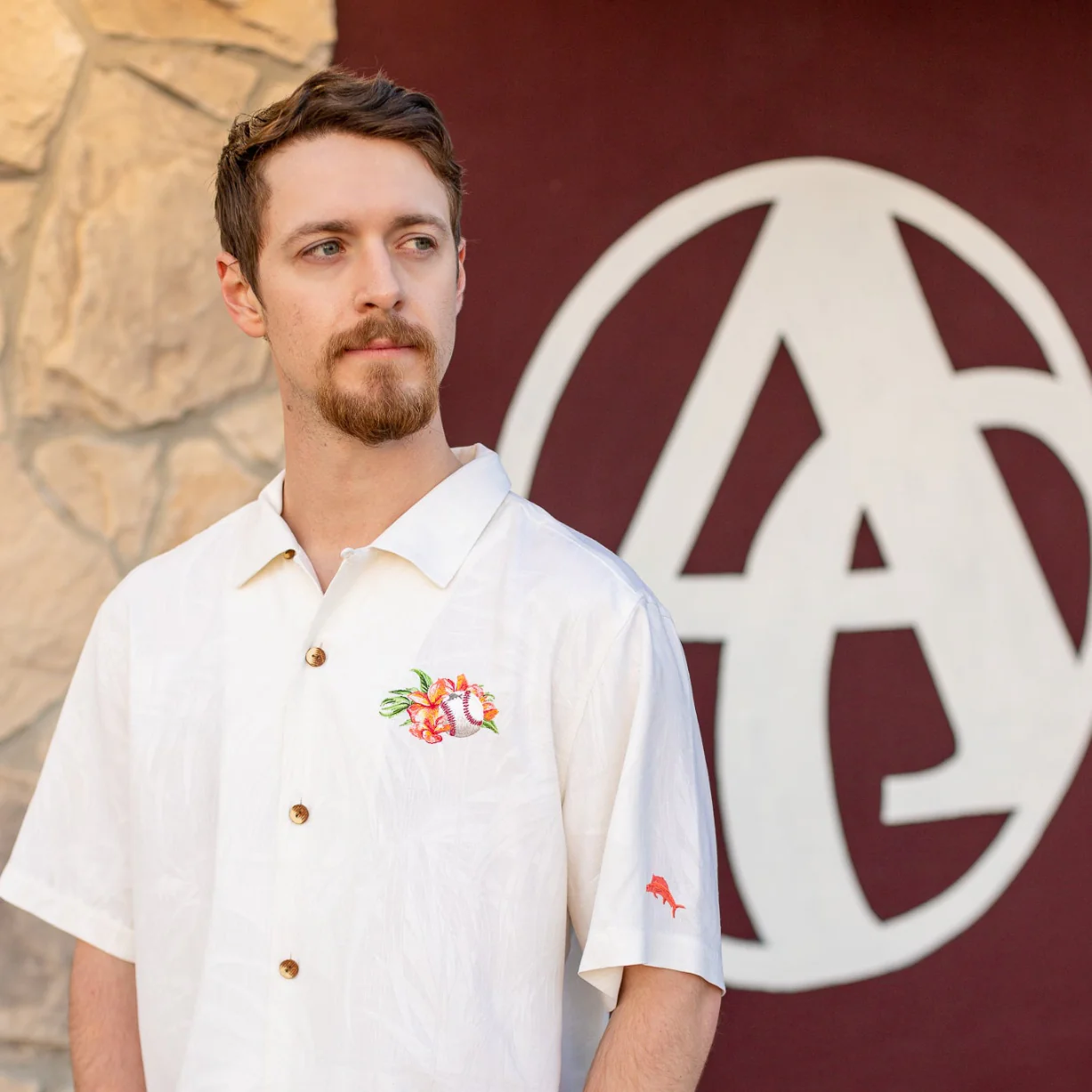 Texas A&M Tommy Bahama Grand Slam Bay Button Down - Image 4