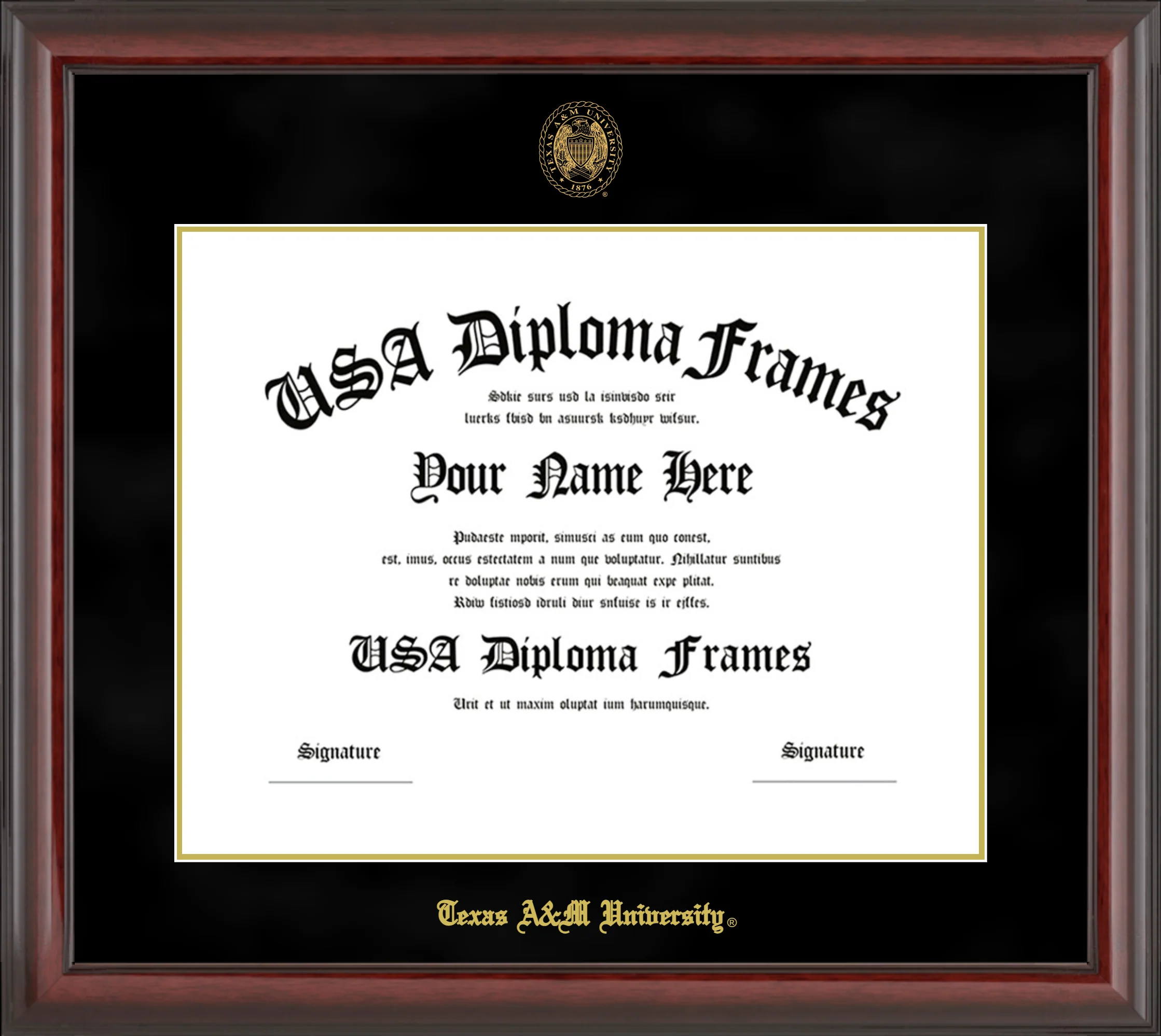 Texas A&M Traditional with Black Mat Diploma Frame