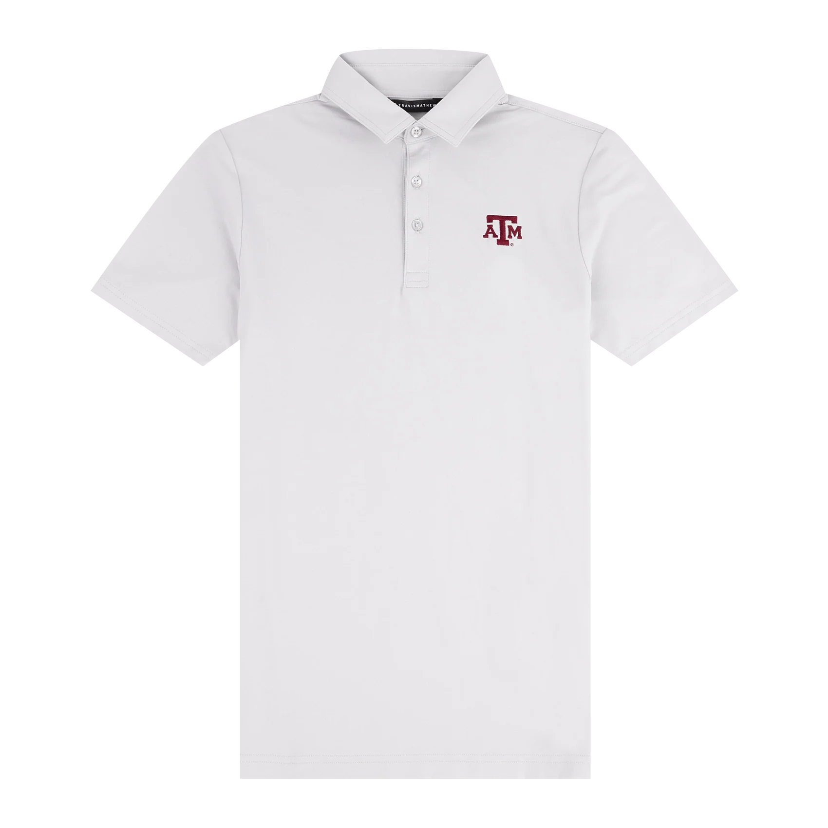 Texas A&M Travis Mathew Gray Performance Feather Weight Polo