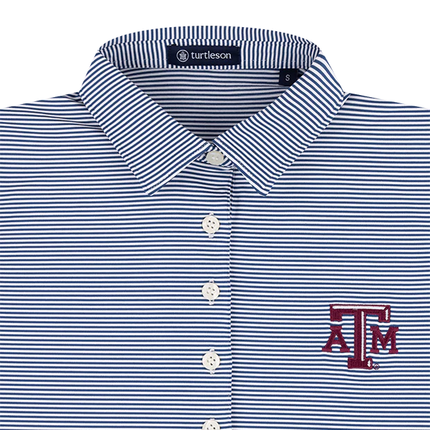 Texas A&M Turtleson Andrea Stripe Performance Polo - Image 3