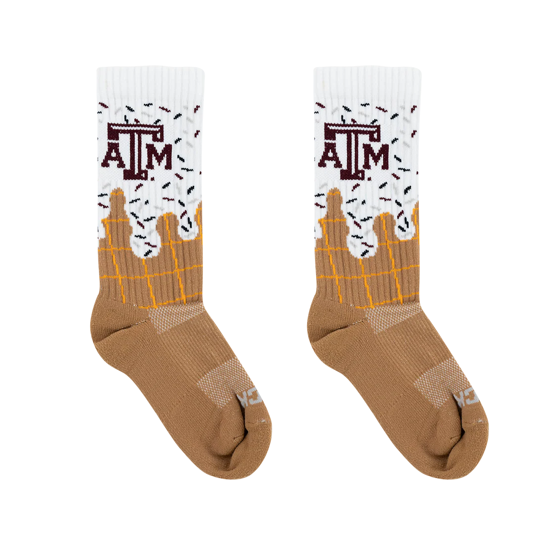 Texas A&M Twin City Knitting Ice Cream Socks - White