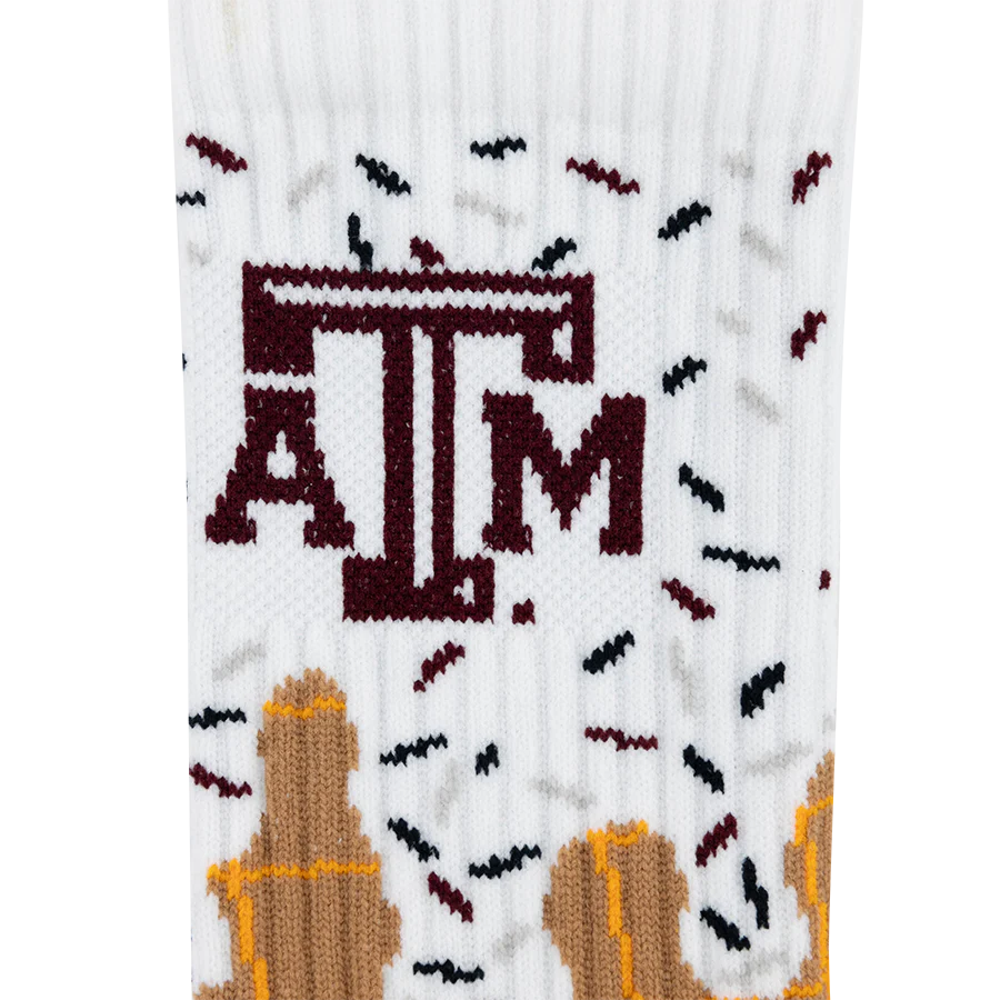 Texas A&M Twin City Knitting Ice Cream Socks - White - Image 3