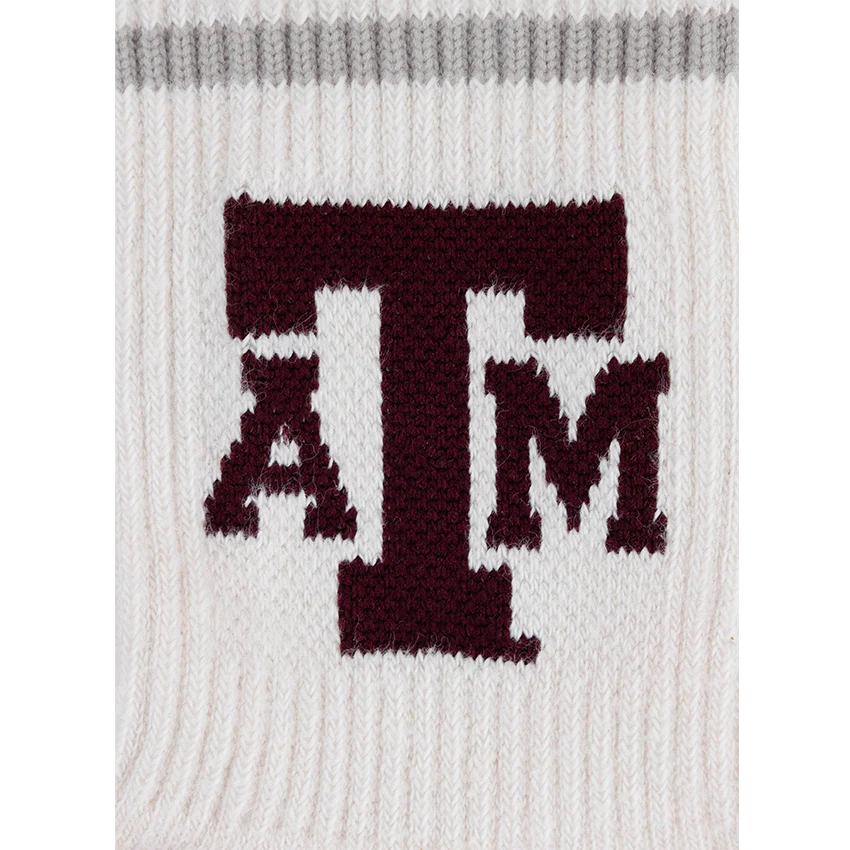 Texas A&M Twin City Knitting Vintage Quarter Socks - White - Image 2