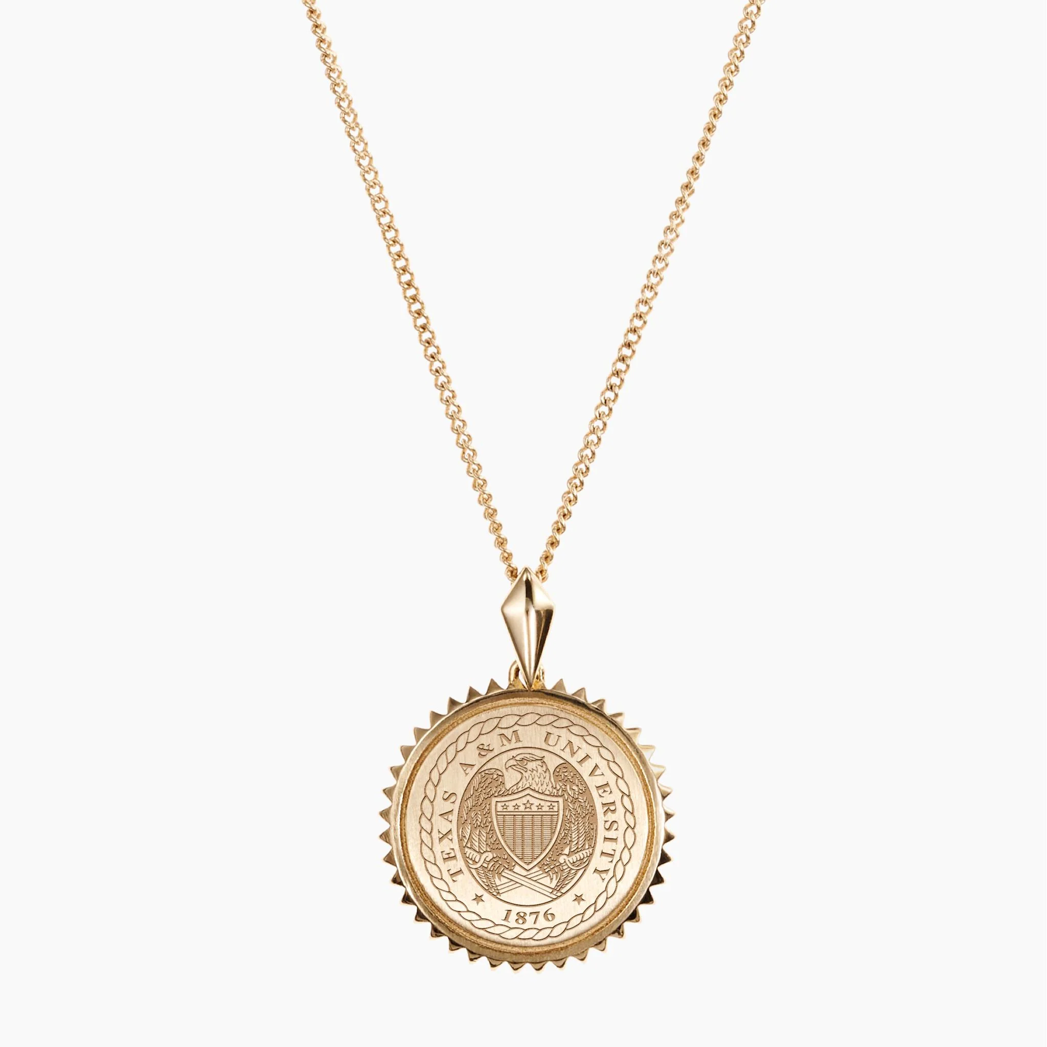 Texas A&M University Sunburst Crest Pendant Necklace
