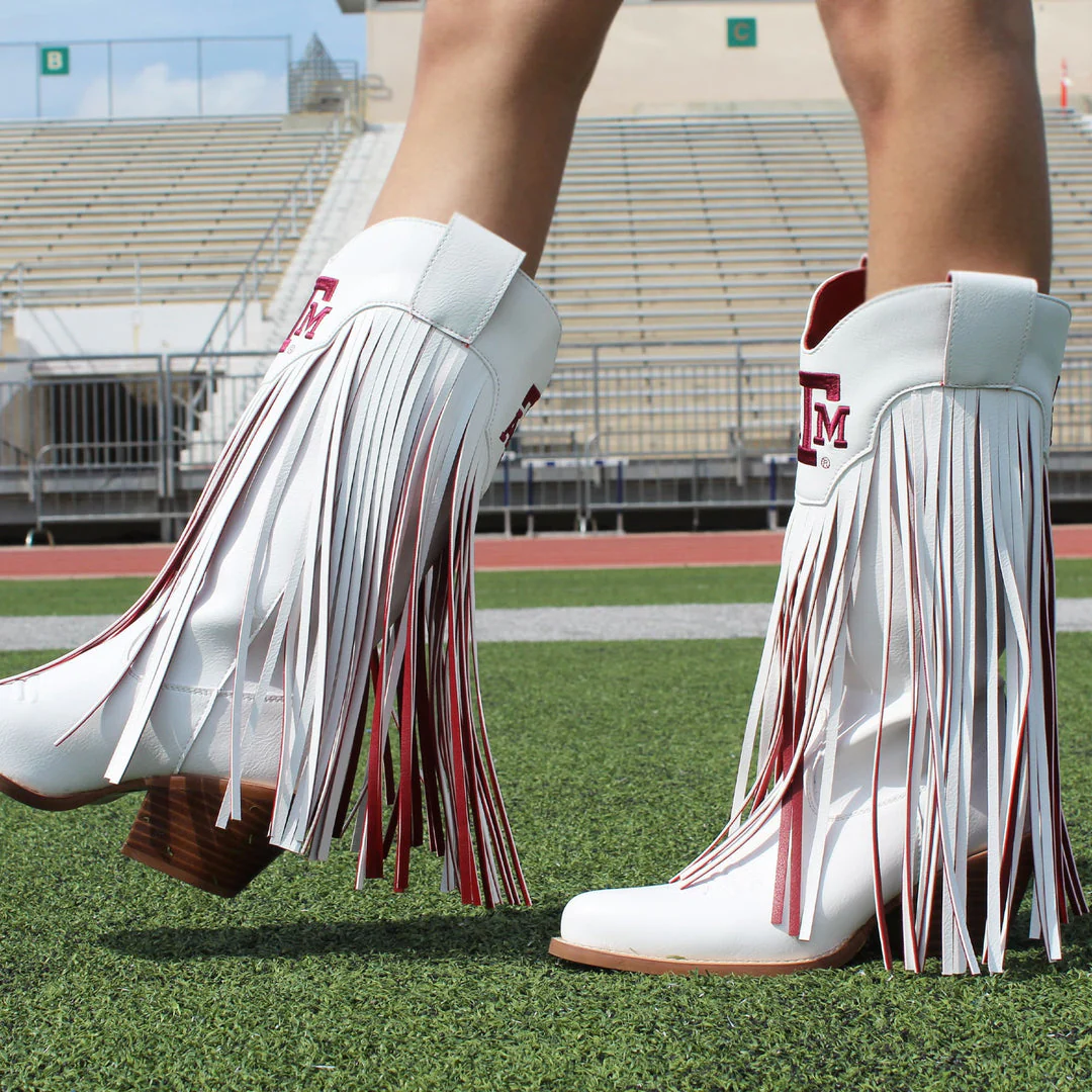 Texas A&M Vaccari Kacey Fringe Boots - Image 2