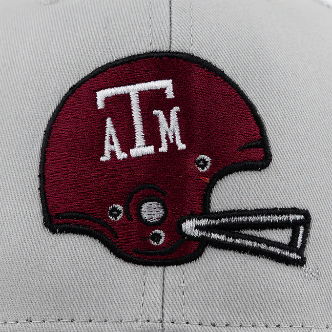 Texas A&M Vault '47 Brand 6 Panel Trucker Helmet Mesh Cap - Gray - Image 2