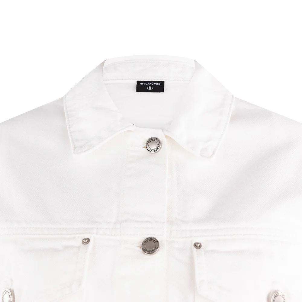 Texas A&M Hype & Vice White Chenille Jean Jacket - Image 3