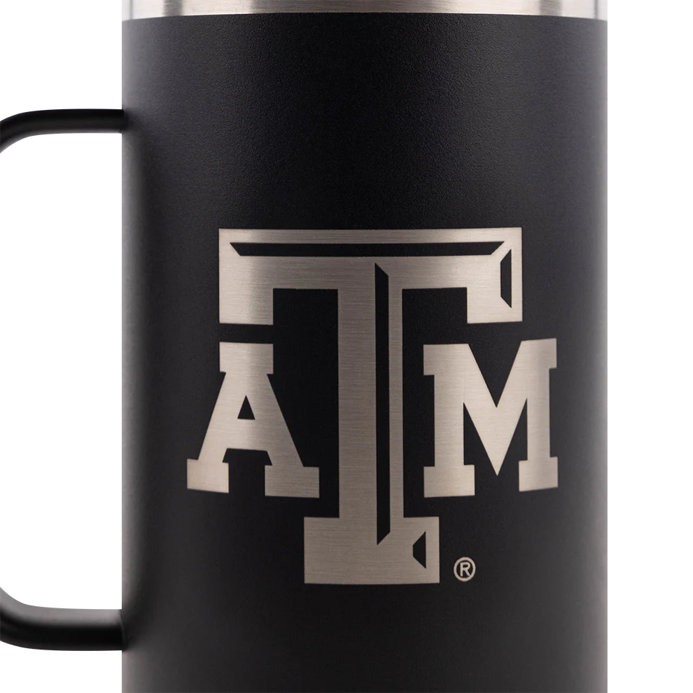 Texas A&M Yeti 24oz Black Rambler Mug - Image 2