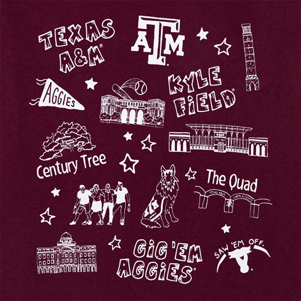 Texas A&M Youth Aggieland Landmarks T-Shirt - Image 2