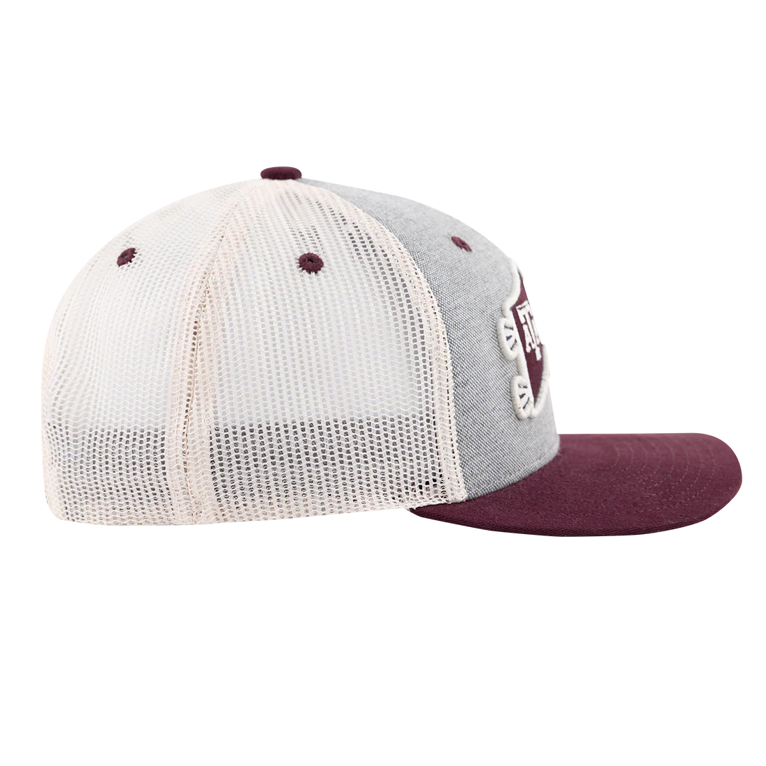 Texas A&M Zephyr 6 Panel Structured Estate Pennant Flag Mesh Cap - Gray - Image 3