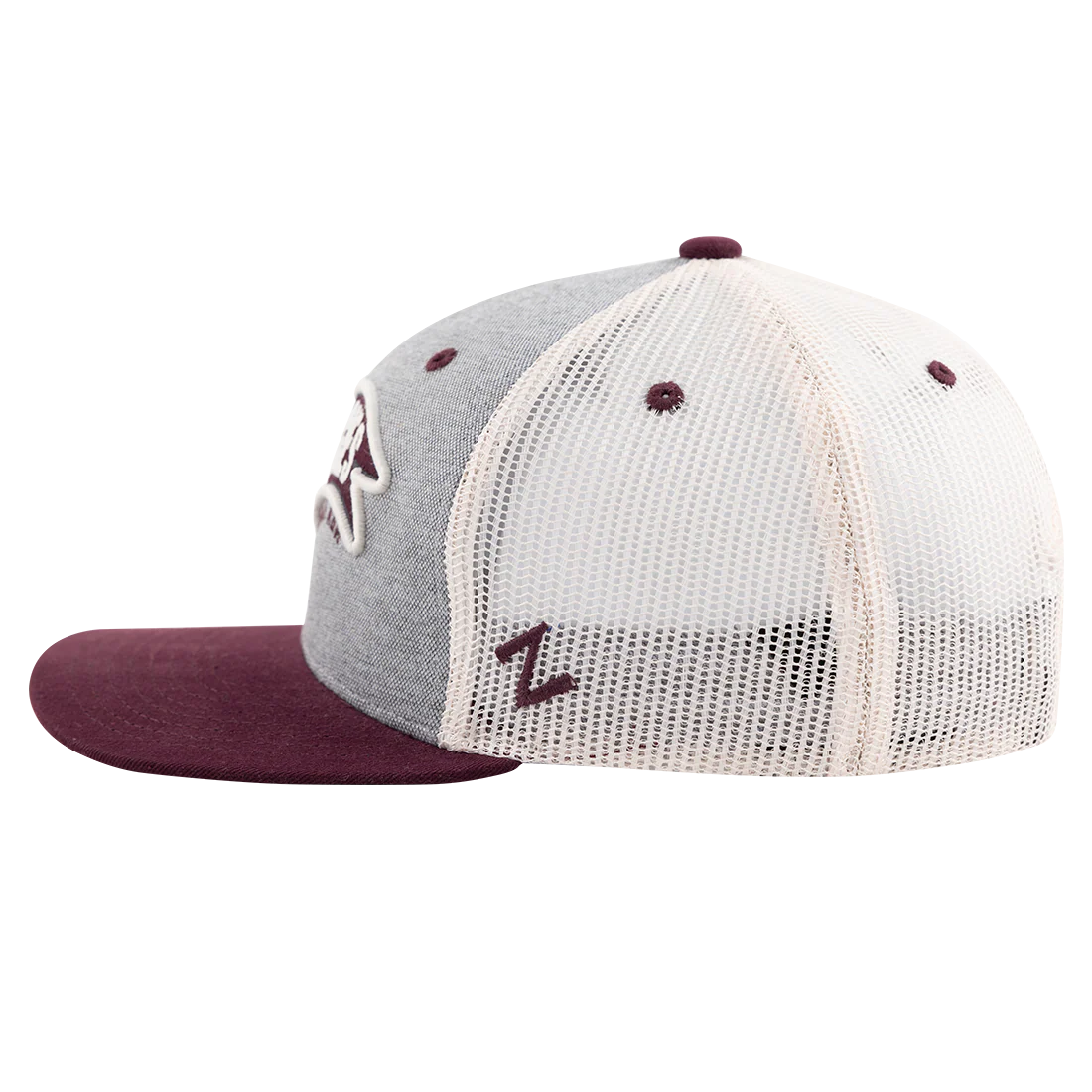 Texas A&M Zephyr 6 Panel Structured Estate Pennant Flag Mesh Cap - Gray - Image 4