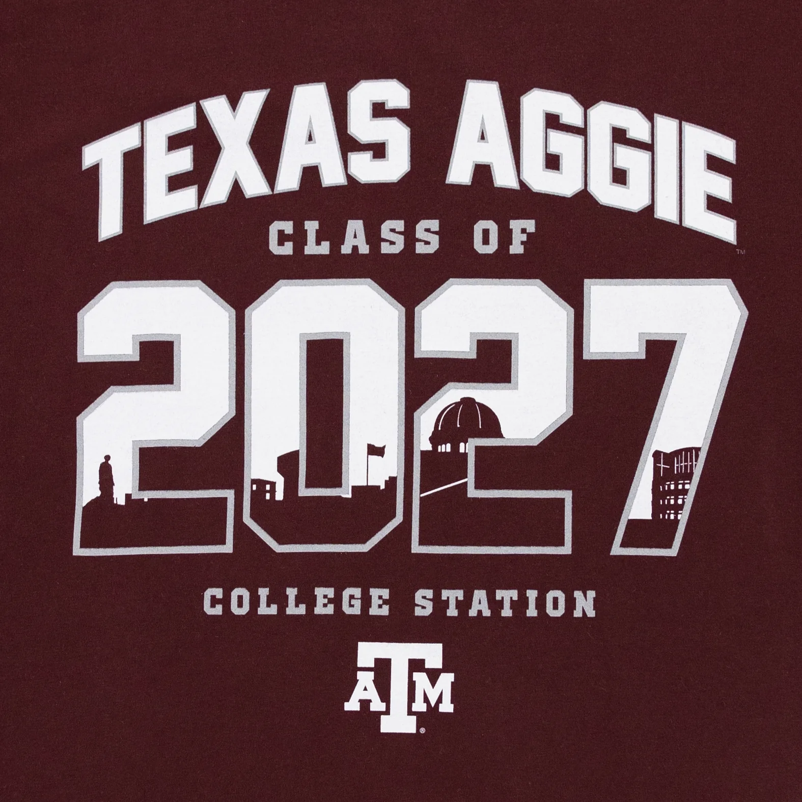 Texas Aggie Class of 2027 Maroon T-Shirt - Image 2