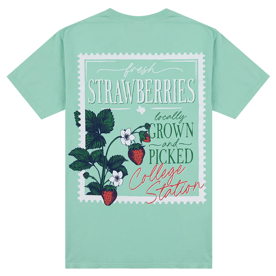 Texas Aggies Fresh Grown Strawberries Hanes T-Shirt - Green
