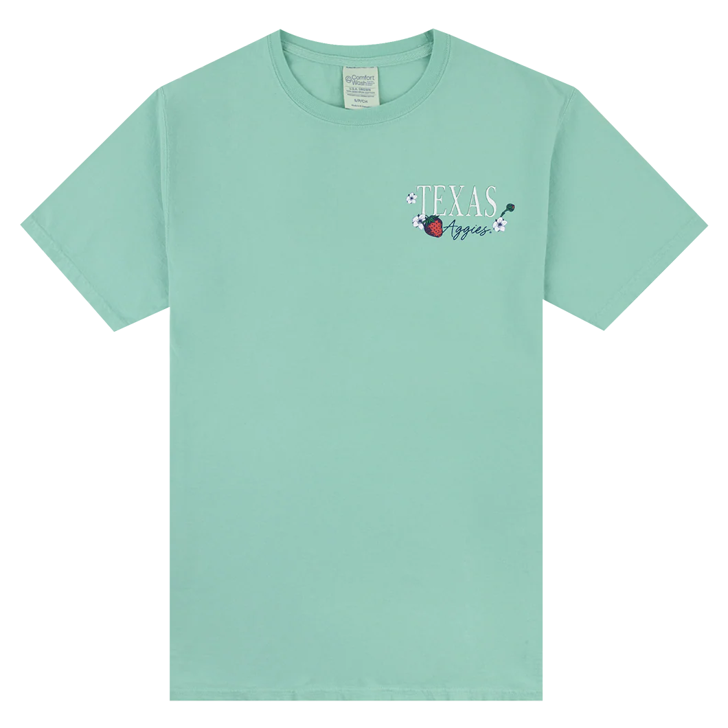Texas Aggies Fresh Grown Strawberries Hanes T-Shirt - Green - Image 2