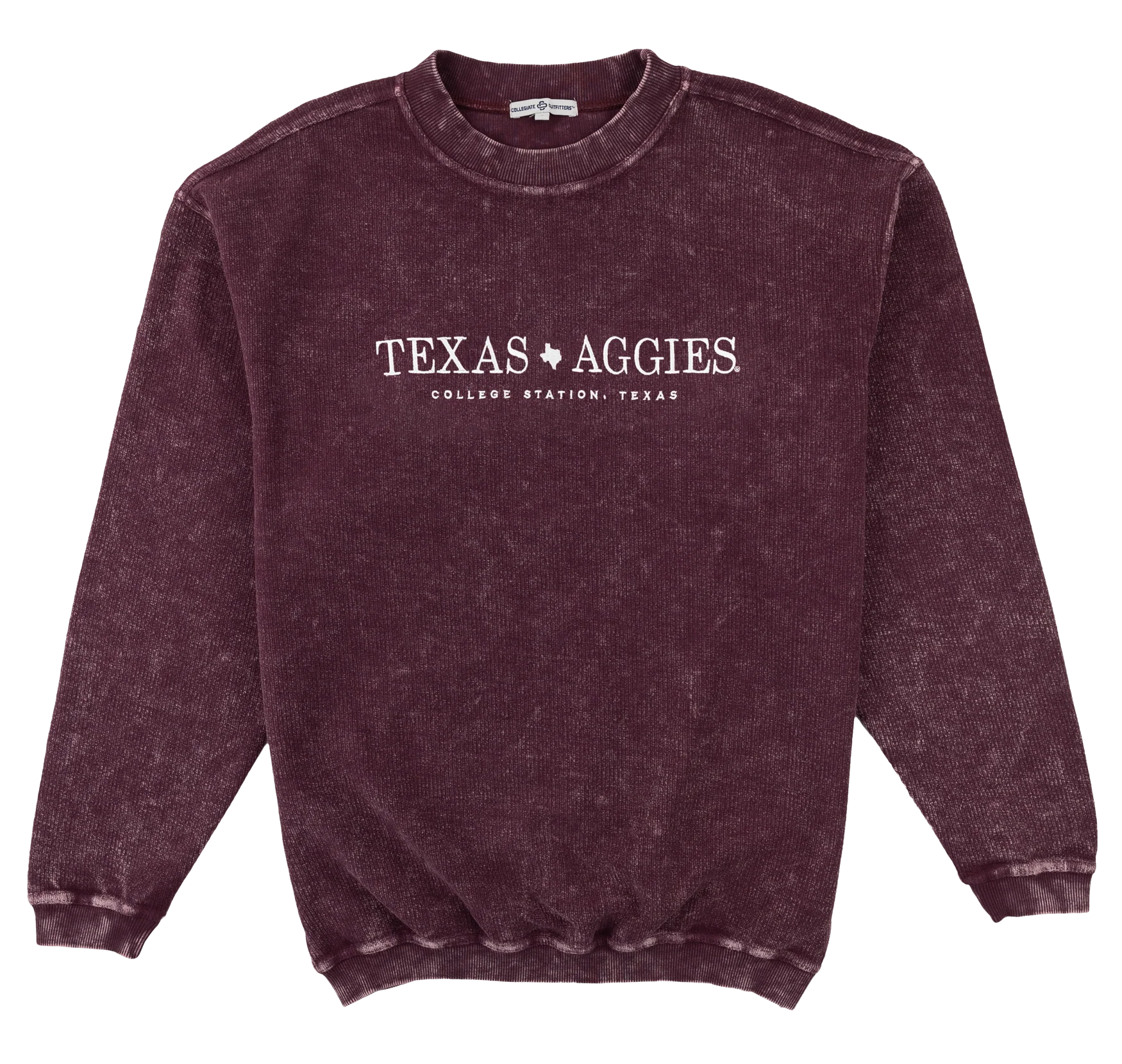 Texas Aggies Simple Embroidered Design Corduroy Pullover
