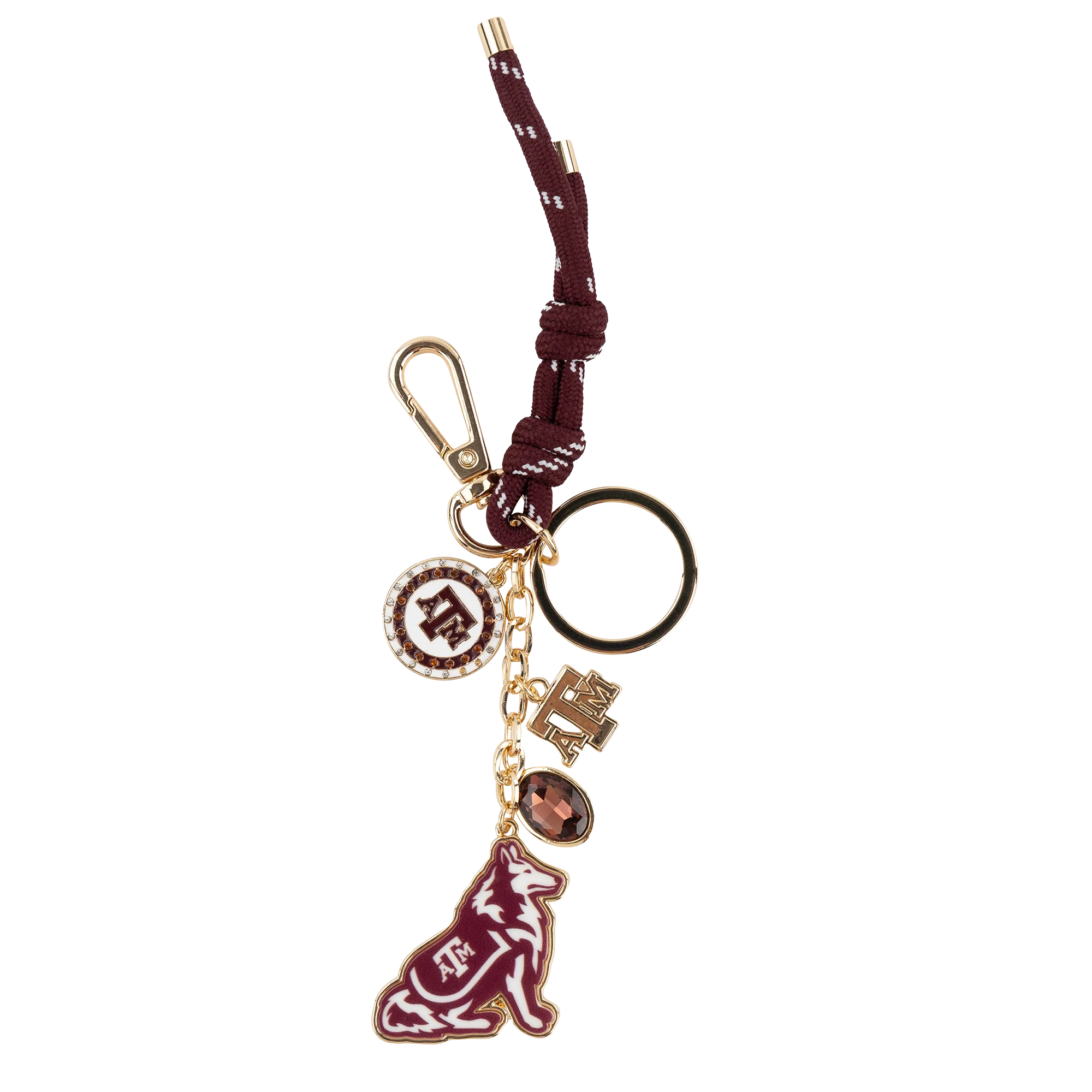 Texas A&M CANVAS Cluster Paracord Bag Charm - Maroon