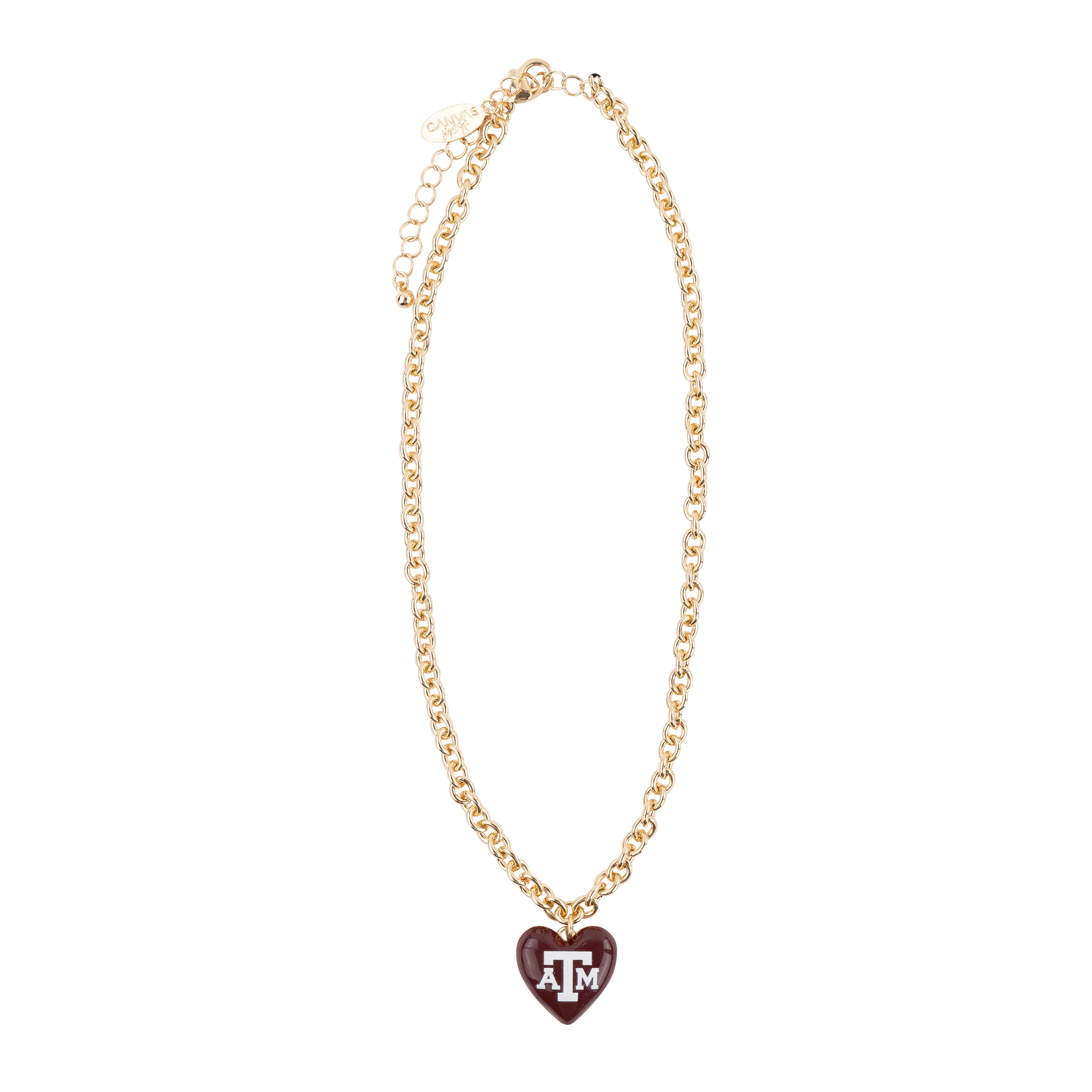 Texas A&M CANVAS Women's Heart Pendant Necklace - Gold