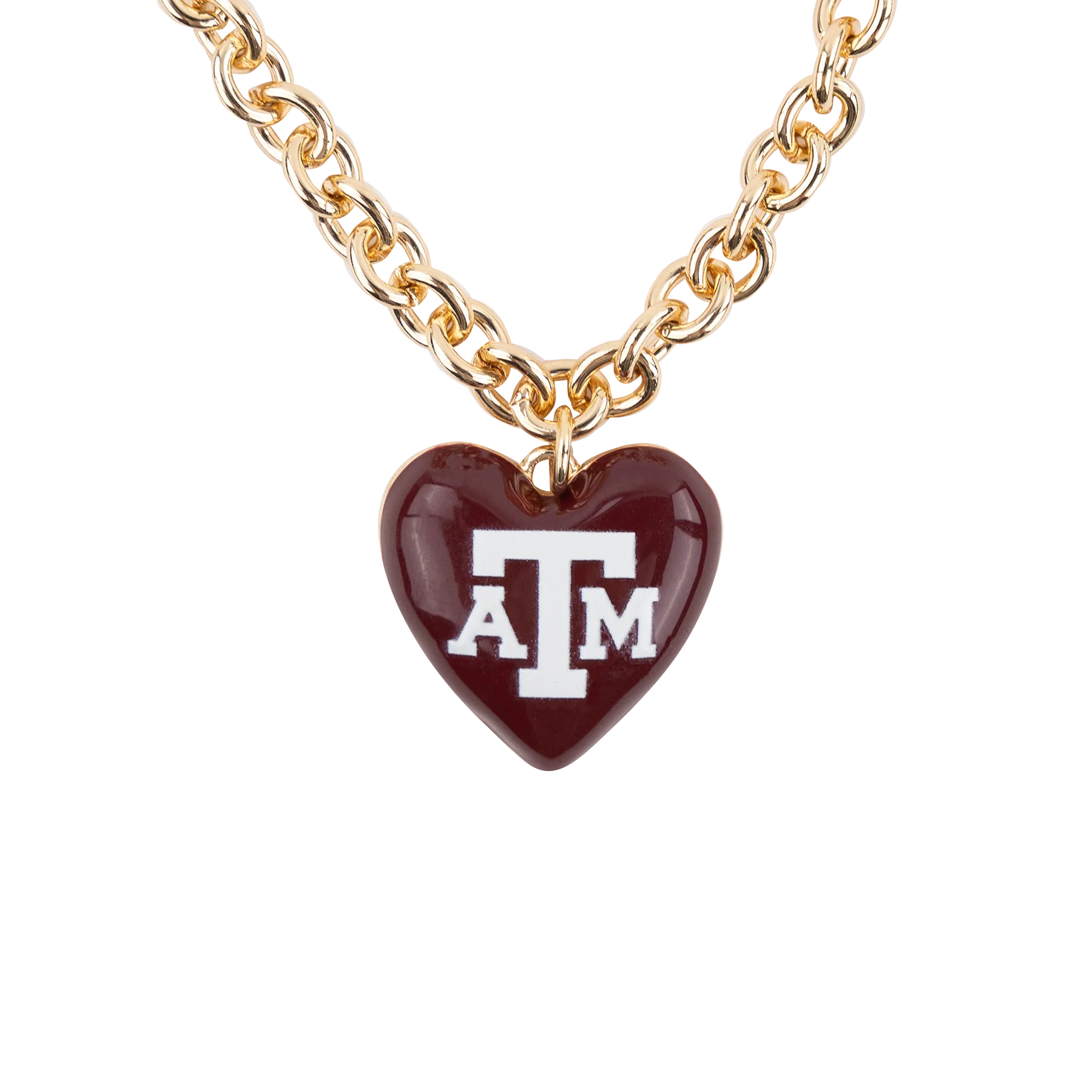 Texas A&M CANVAS Women's Heart Pendant Necklace - Gold - Image 2