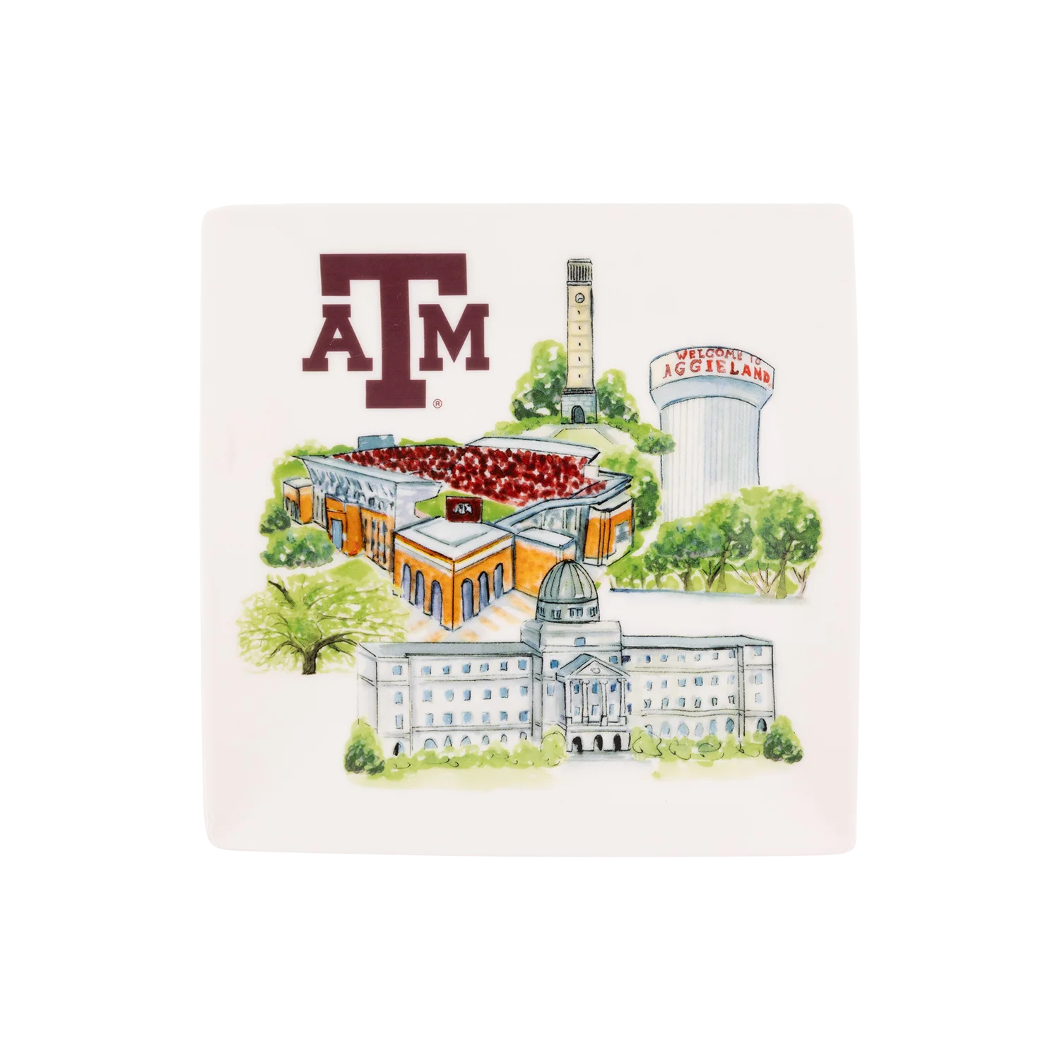 Texas A&M Landmark Ceramic Trinket Tray