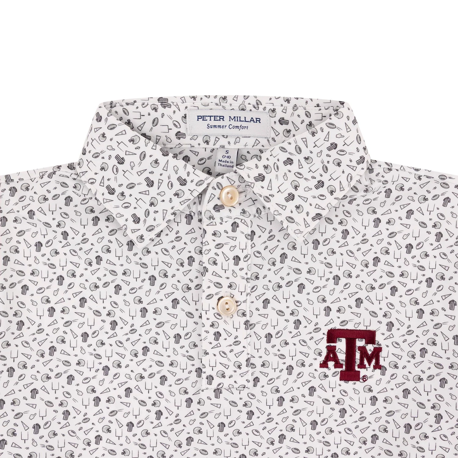 Texas A&M Peter Millar Youth Kick Off Performance Polo - White - Image 2