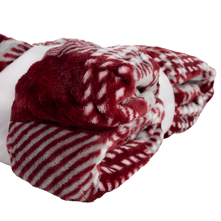 The Royal Standard Howdy Plaid Throw Blanket - Maroon - Image 2