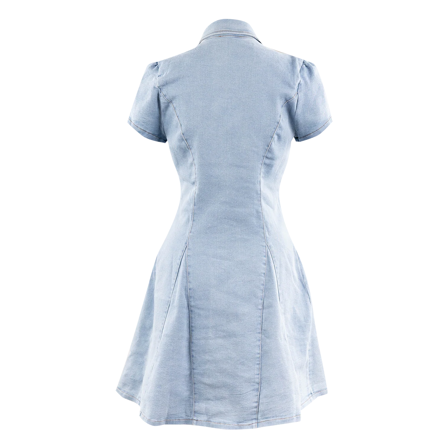 Timing Inc Collared Button Down Denim Dress - Image 3