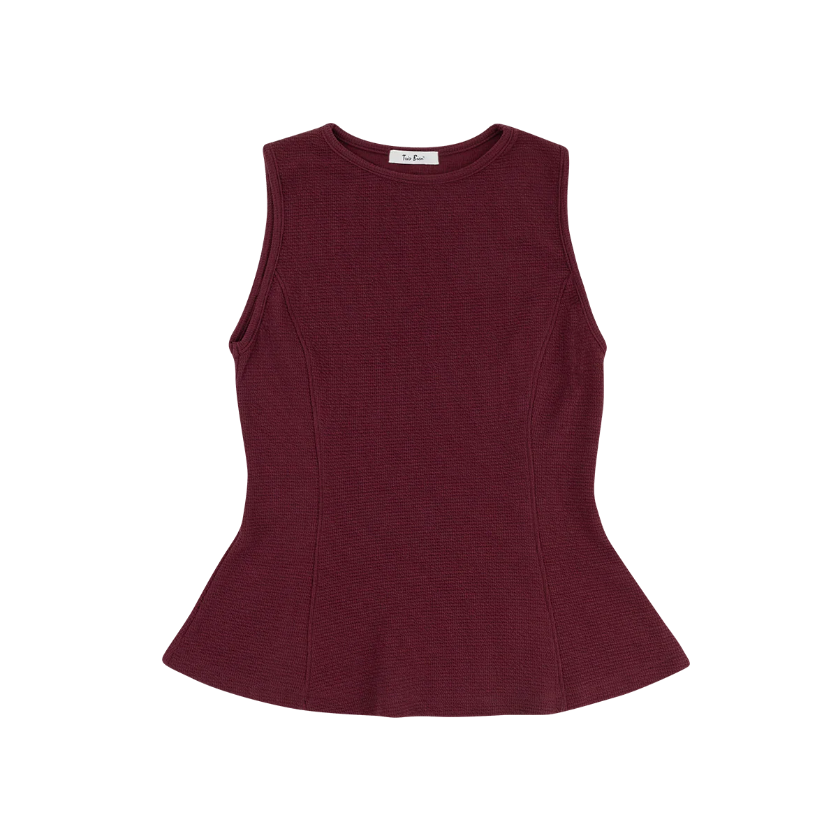 Tres Bien Peplum Women's Top - Maroon