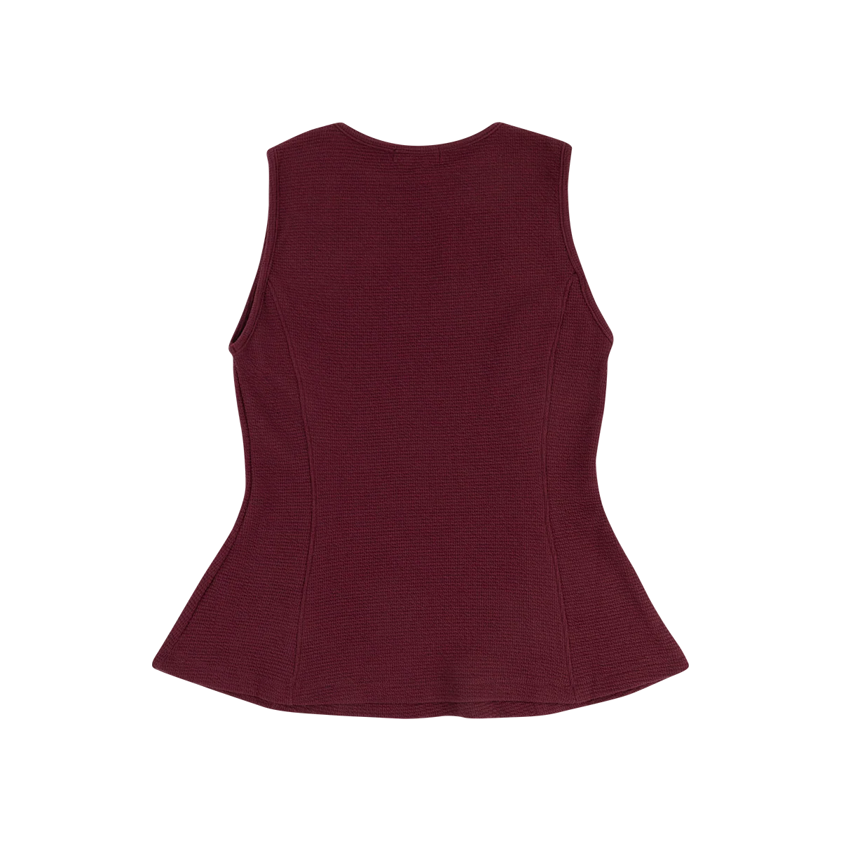 Tres Bien Peplum Women's Top - Maroon - Image 3